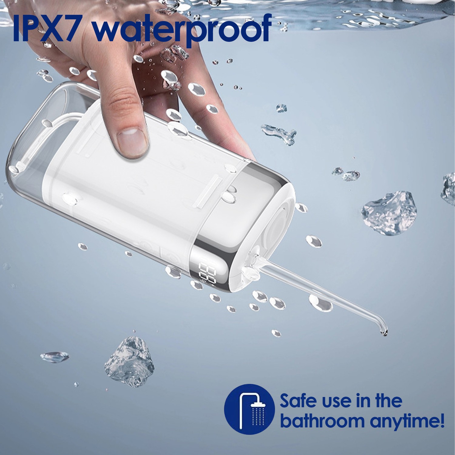 Mini hydropulseur portatif pour les dents, les gencives, les renforts et les accessoires de voyage avec 5 embouts pour hydropulseur IPX7 étanches et