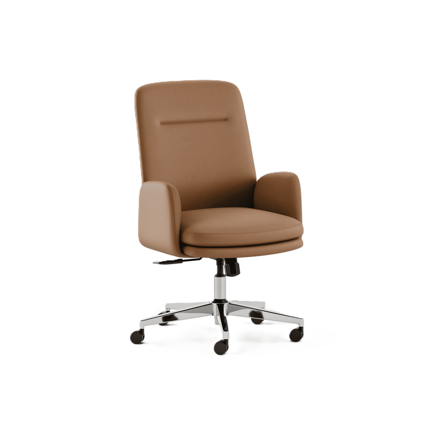 Branch Softside Mid-Century Modern High Back Office Chair – Removable Arms, Adjustable Height, Cloud-Like Comfort - Canyon Vegan Leather / Chrome Base