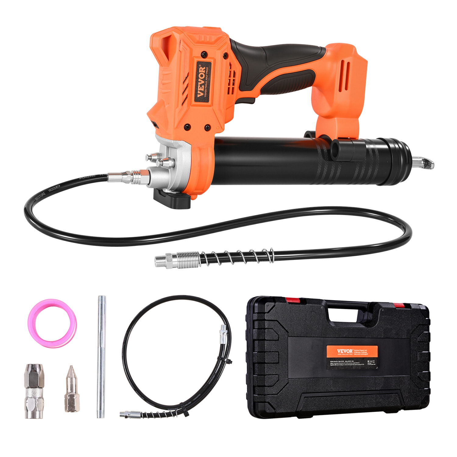 VEVOR 8000 PSI Cordless Grease Gun,Battery Operated Grease Gun with LED Light & 35.4-inch Long Hose, Compatible with 18V Makita Batteries, For Greasing Vehicles(Tool Only)