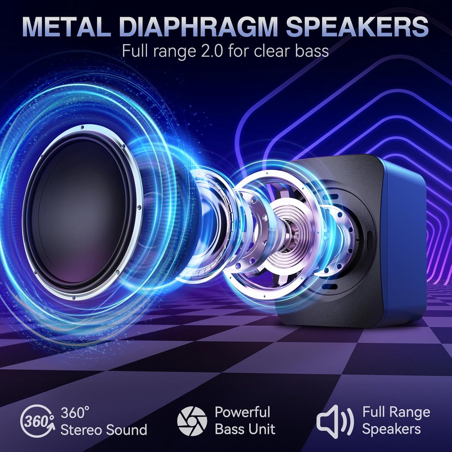 Computer Speakers,RGB PC Speakers,USB Powered 3.5mm Aux Speaker for Desktop PC Laptop Tablet,Small Computer Speakers with Dynamic Lights