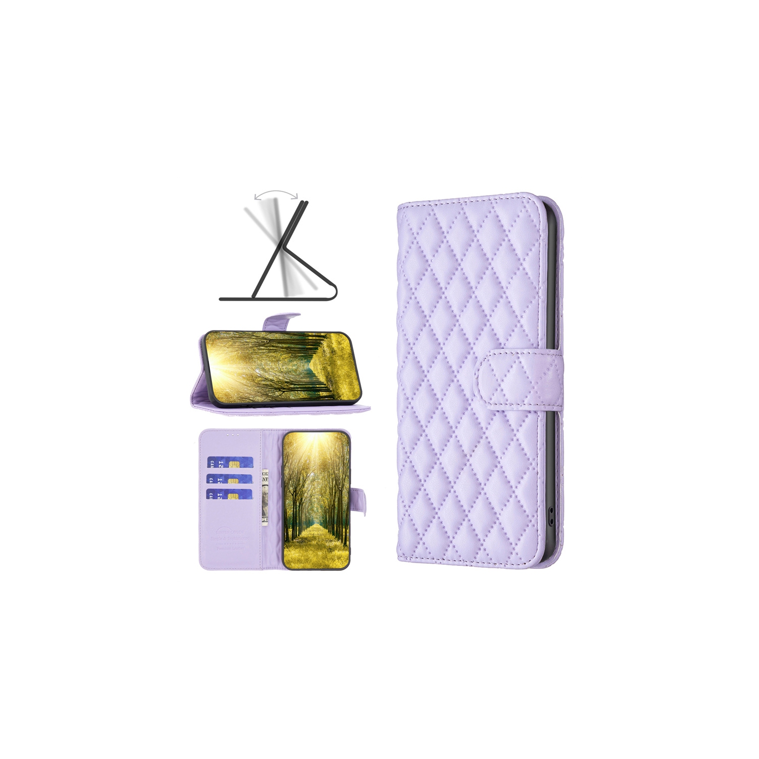 Tasnim Case for iPhone 14 Wallet Case 6.1", Premium PU Leather Folio Cover with [RFID Blocking] 3 Card Slot, Stand [Shockproof TPU Interior Case]