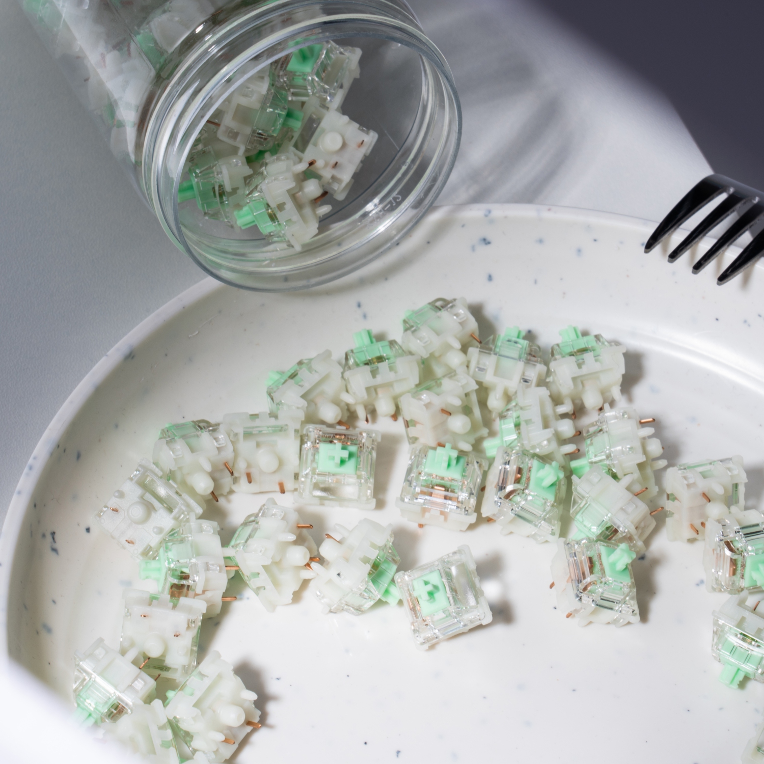 GATERON Baby Kangaroo 2.0 Keyboard Switches, Heavy Tactile RGB LED 5 Pin Green 22mm Dual-Stage Spring Factory Pre-lubed 59gf Key Switches for MX