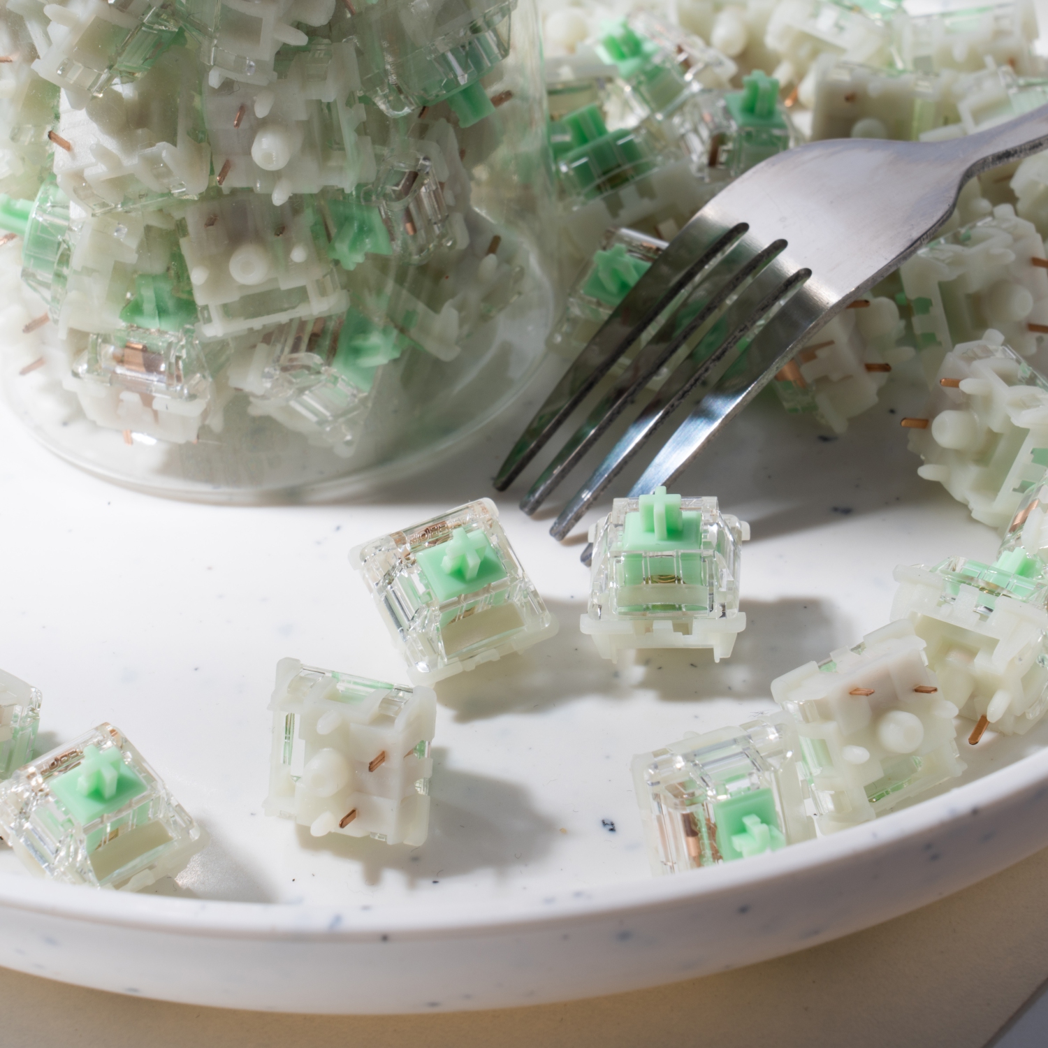 GATERON Baby Kangaroo 2.0 Keyboard Switches, Heavy Tactile RGB LED 5 Pin Green 22mm Dual-Stage Spring Factory Pre-lubed 59gf Key Switches for MX