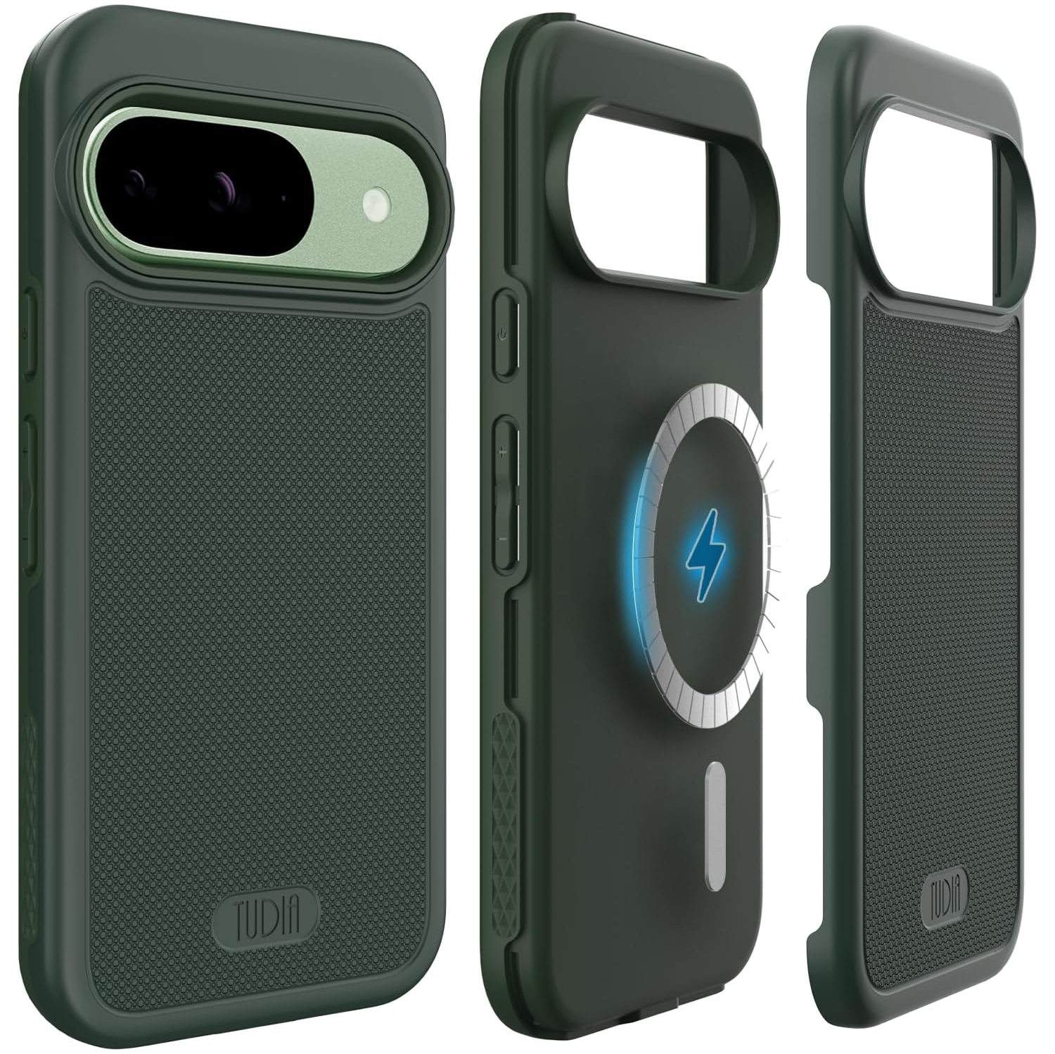 Étui MergeGrip de TUDIA pour Pixel 9 de Google et étui 9 Pro compatible avec MagSafe - Vert pin