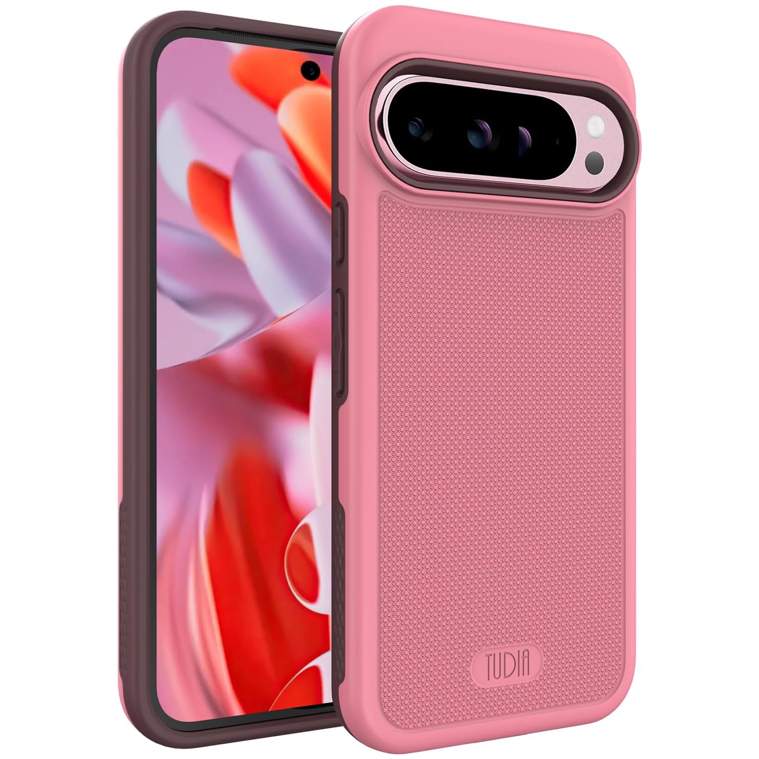 Étui MergeGrip de TUDIA pour Pixel 9 Pro XL de Google de qualité militaire 2024 - Rose fumé
