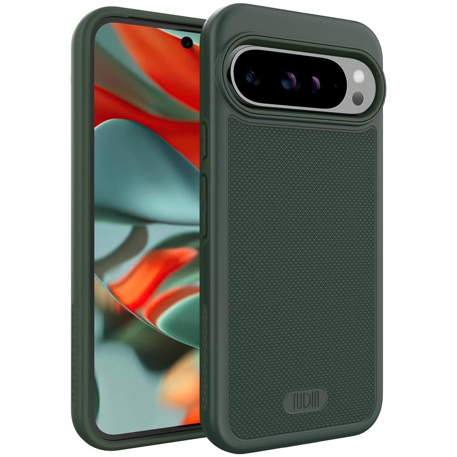 TUDIA MergeGrip for Google Pixel 9 Pro XL Case 2024 Military Grade- Pine Green
