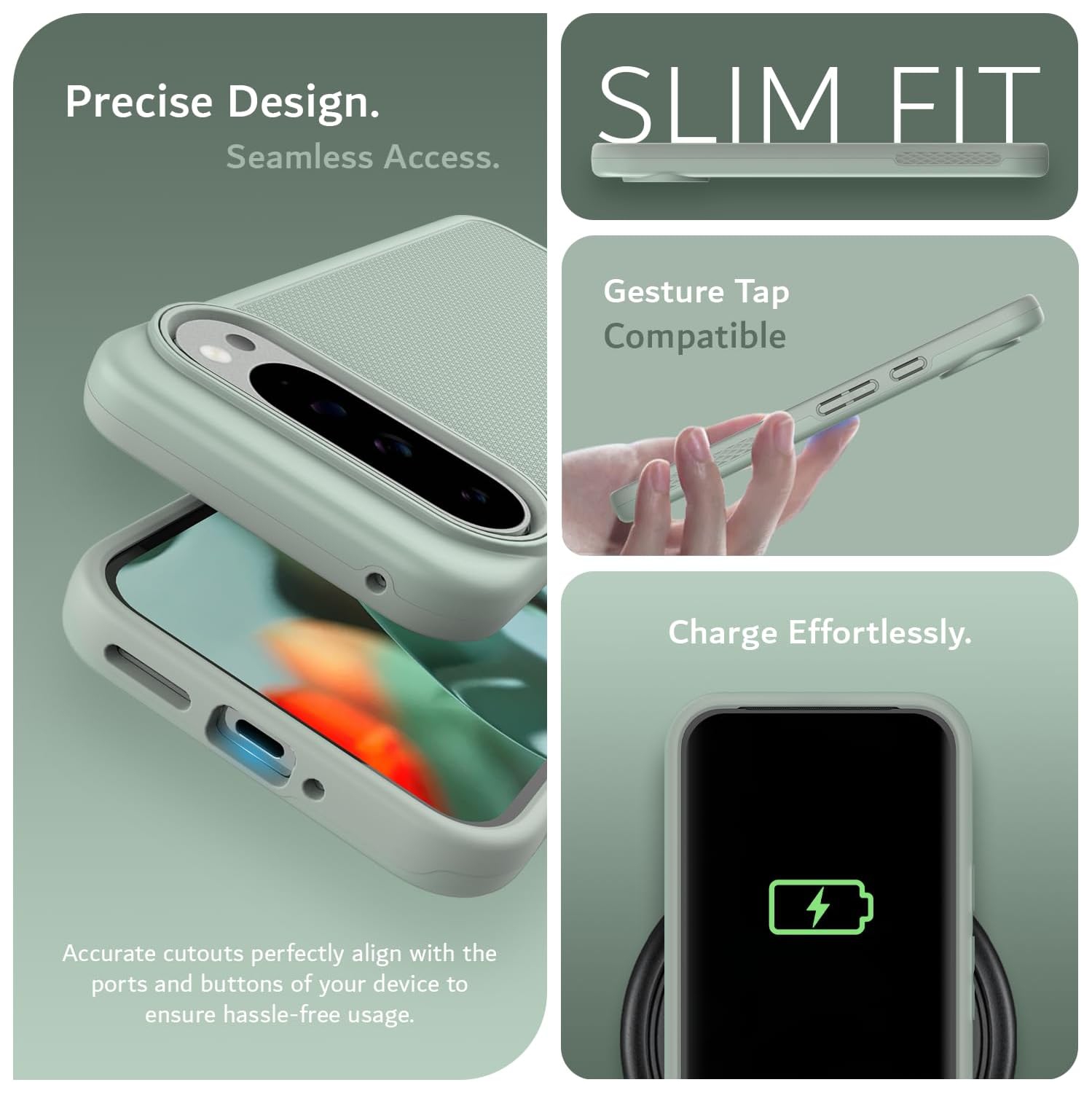 Étui MergeGrip de TUDIA pour Pixel 9 Pro XL de Google compatible avec MagSafe 2024 - Lys verts
