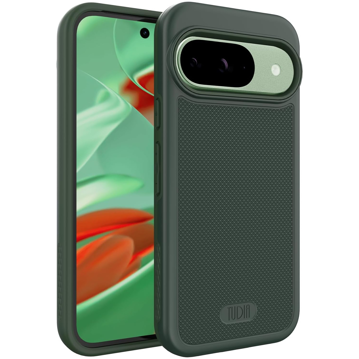 Étui MergeGrip de TUDIA pour Pixel 9 de Google et étui pour Pixel 9 Pro de Google de qualité militaire - Vert pin