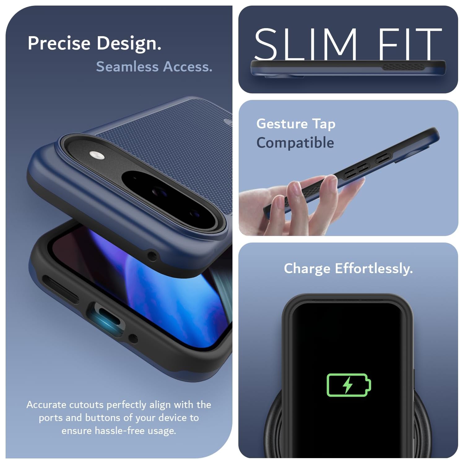 Étui MergeGrip de TUDIA pour Pixel 9 de Google et étui 9 Pro compatible avec MagSafe - Indigo