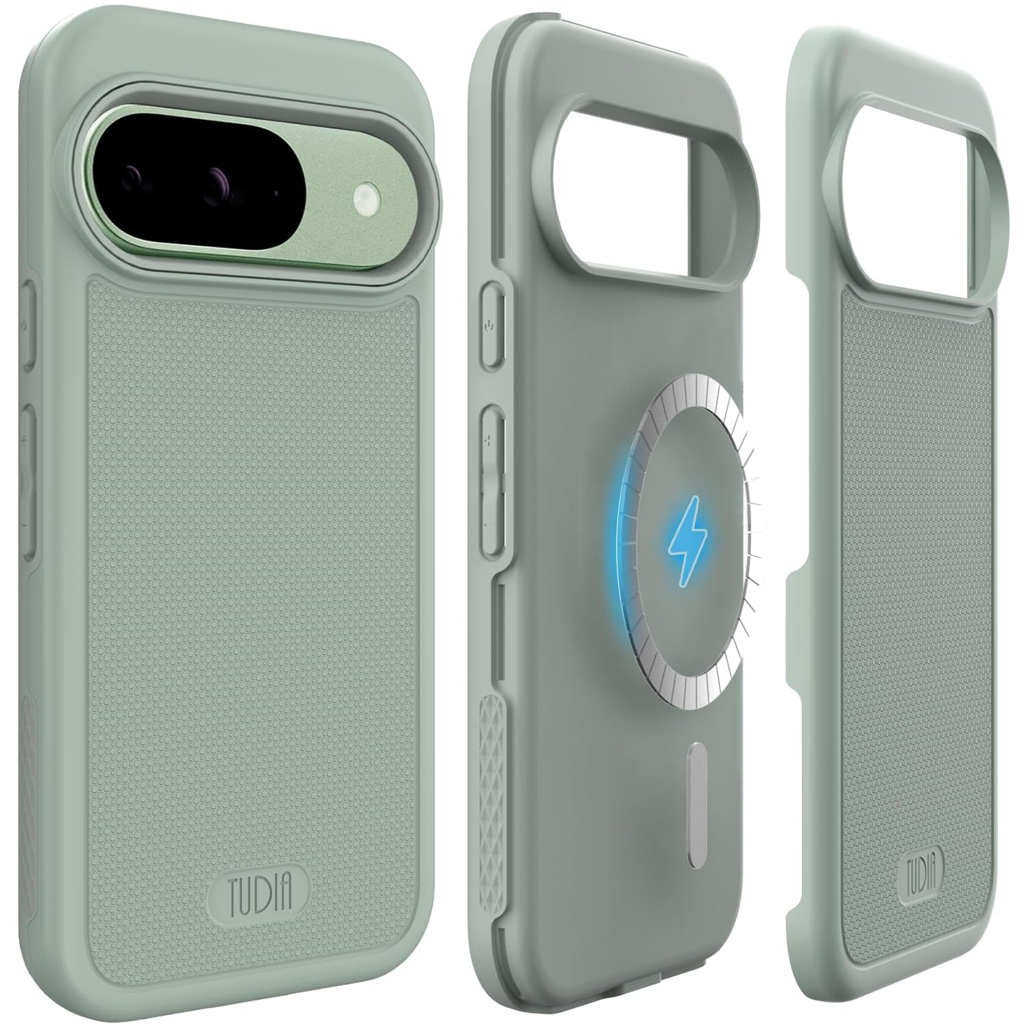 Étui MergeGrip de TUDIA pour Pixel 9 de Google et étui 9 Pro compatible avec MagSafe - Lys verts