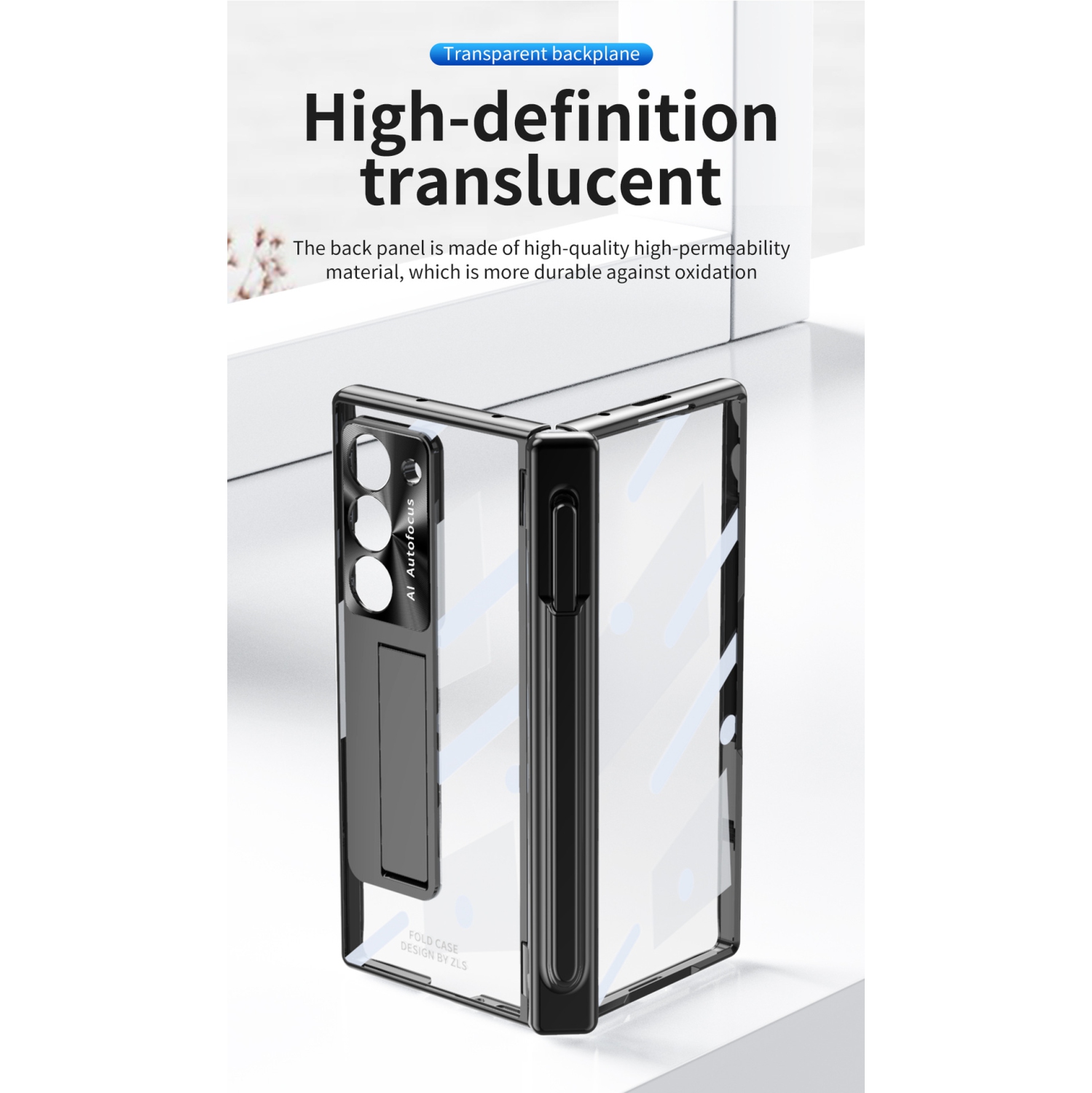 Étui pour téléphone Samsung Zfold 6, étui protecteur pliable à charnière magnétique FOLD6, fente transparente électroplaquée pour stylo - rose.