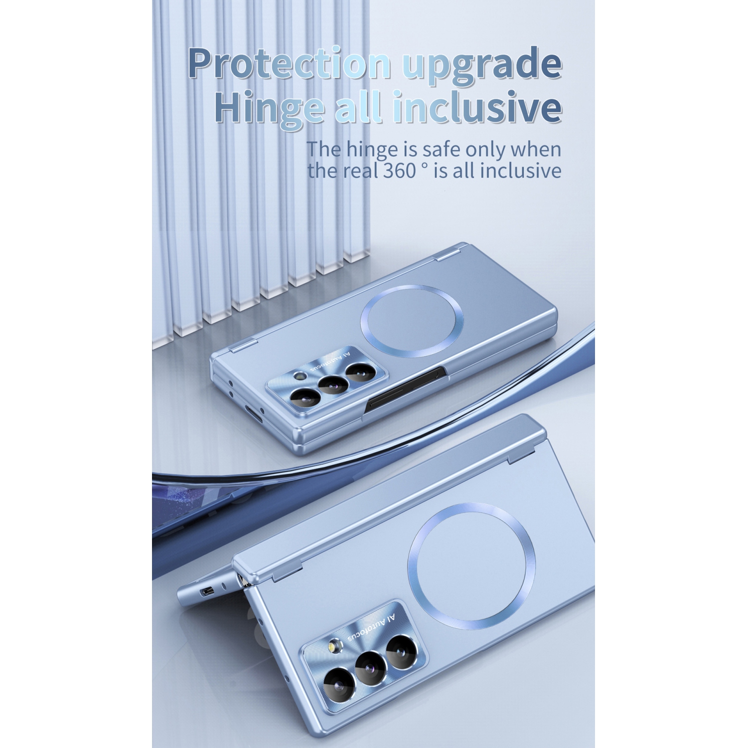 Étui pour téléphone Zfold7 de Samsung avec charnière de chargement magnétique, couvercle pliable, fente pour stylo et couverture complète pour les