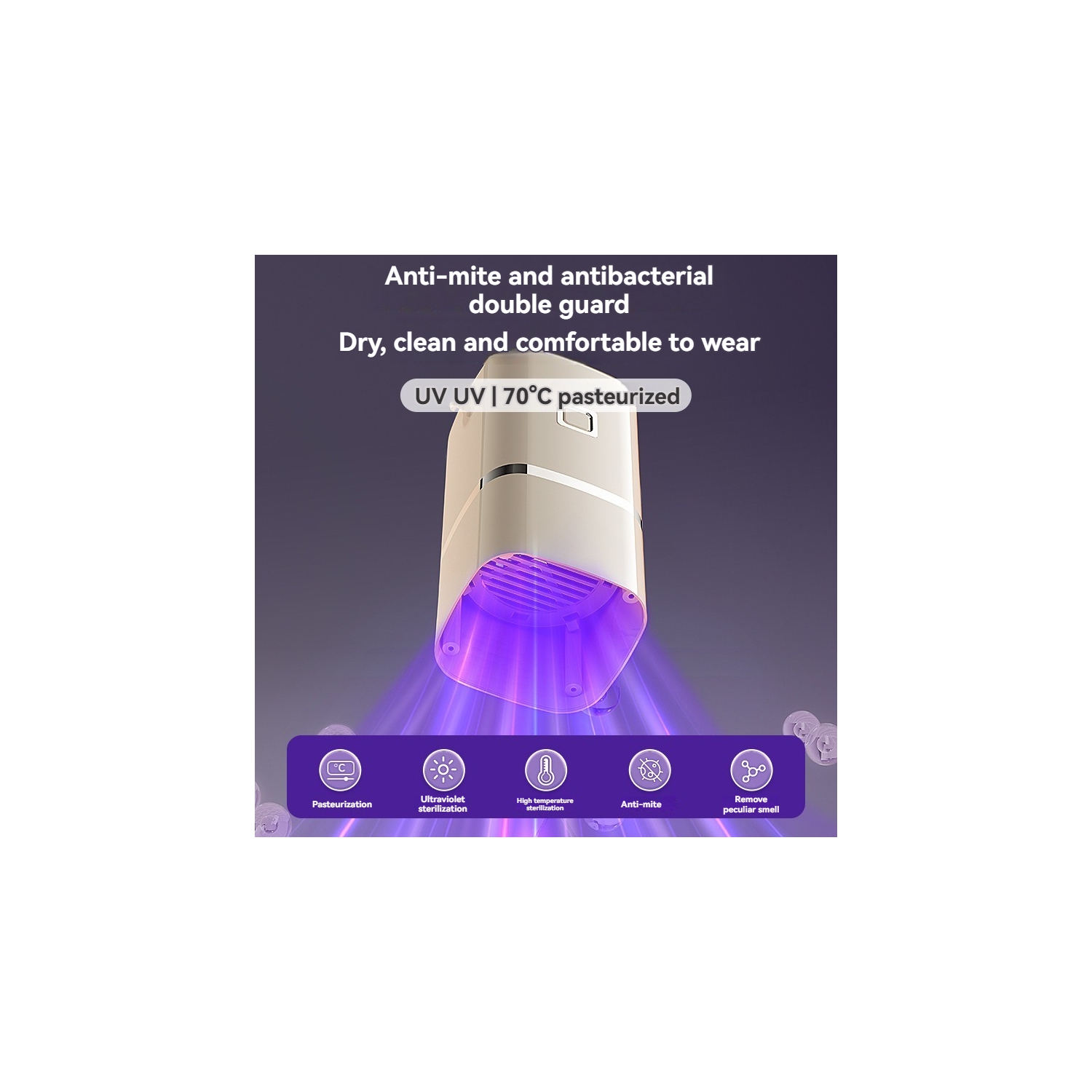 Portable Dryer | Folding Home and Travel Dryer | UV Sterilization + 70°C Pasteurization | 30-Minute Quick Dry | Suitable for Baby Clothes, Dorms, and