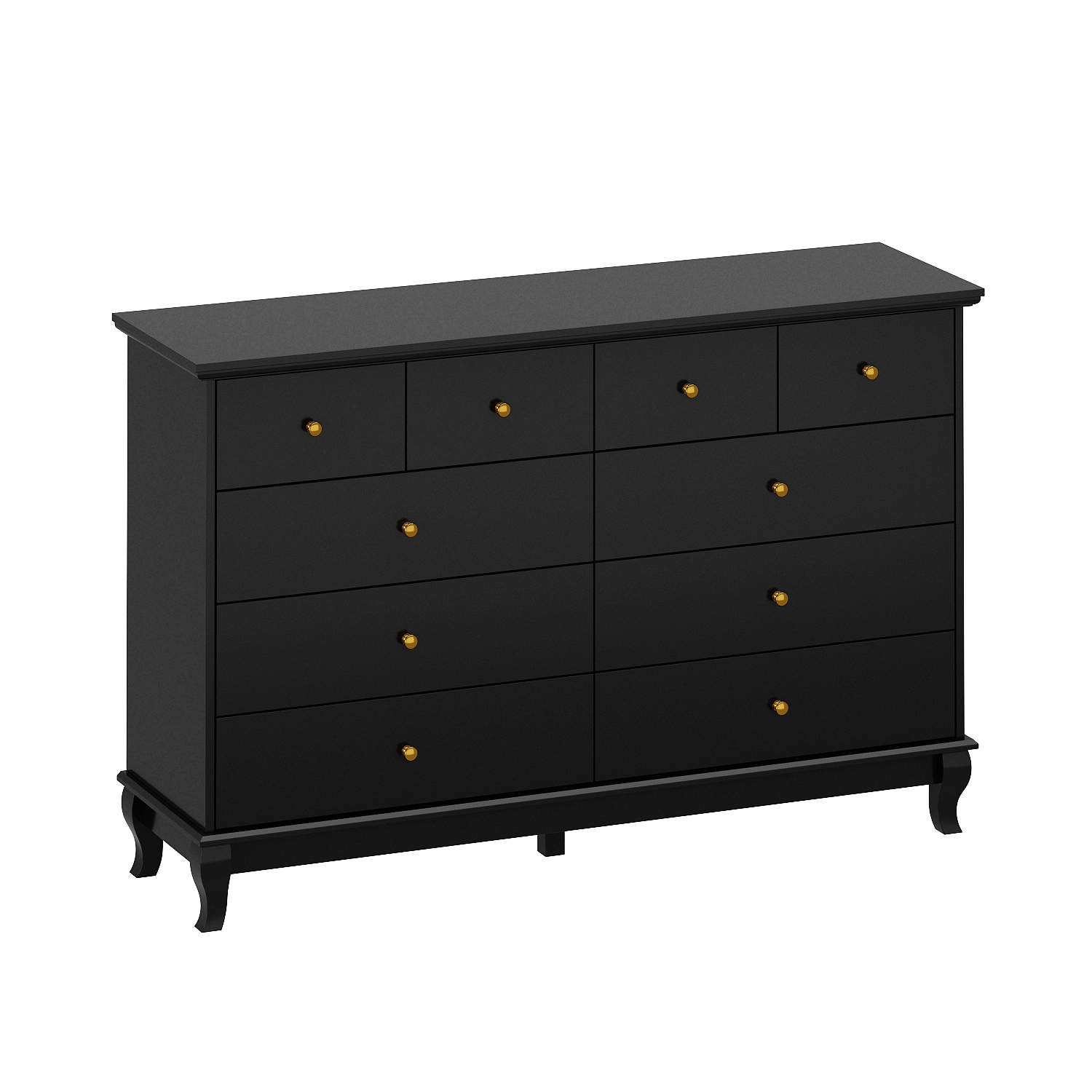 Famapy Modern 10-Drawer Dresser with Golden Metal Handles & Smooth Slides, Large Storage Cabinet for Bedroom Clothes, Books & Accessories(55.1" L x