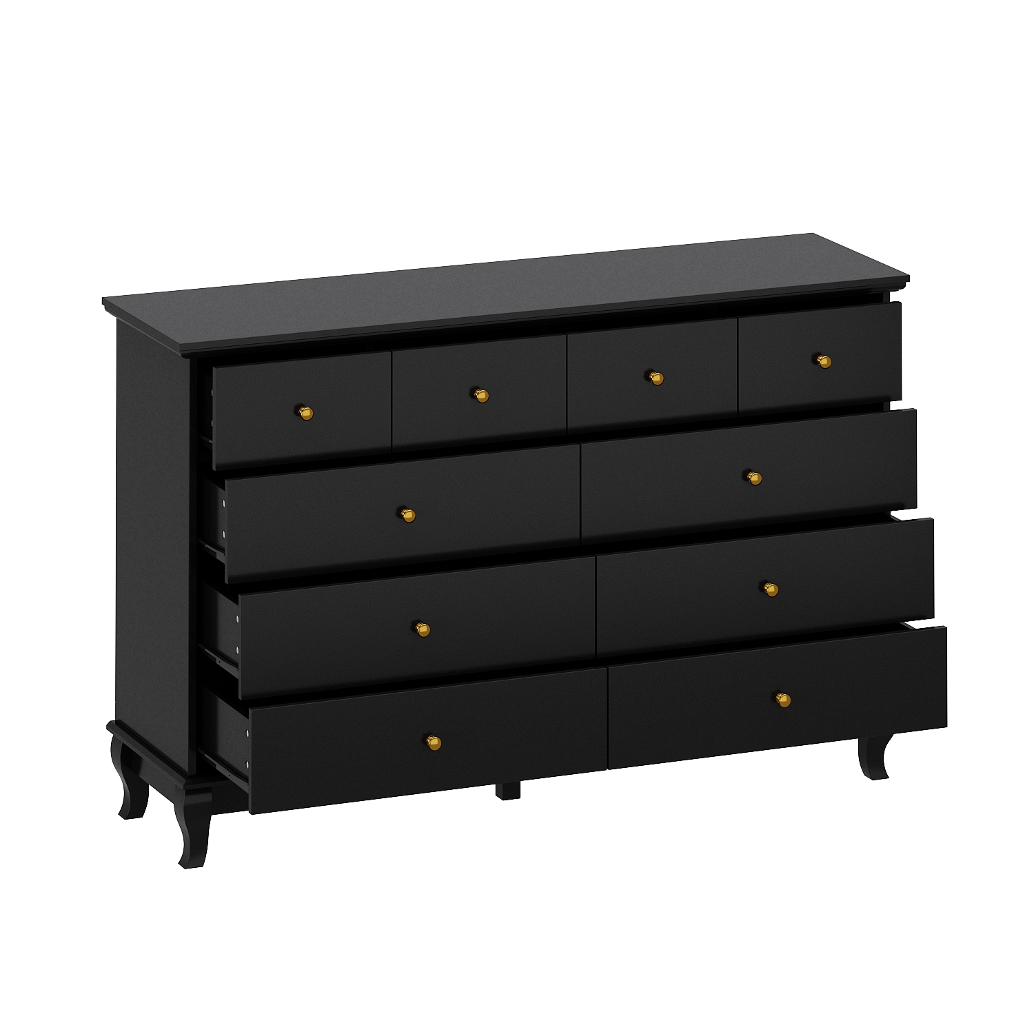 Famapy Modern 10-Drawer Dresser with Golden Metal Handles & Smooth Slides, Large Storage Cabinet for Bedroom Clothes, Books & Accessories(55.1" L x