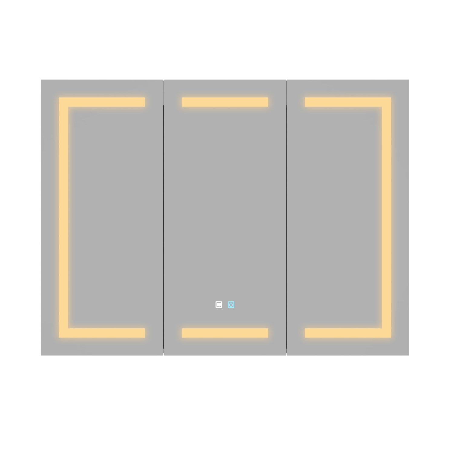 Famapy 47.2" Smart LED Bathroom Mirror Cabinet with 3 Doors, Wall-Mounted Medicine Cabinet with Storage Shelves,,White