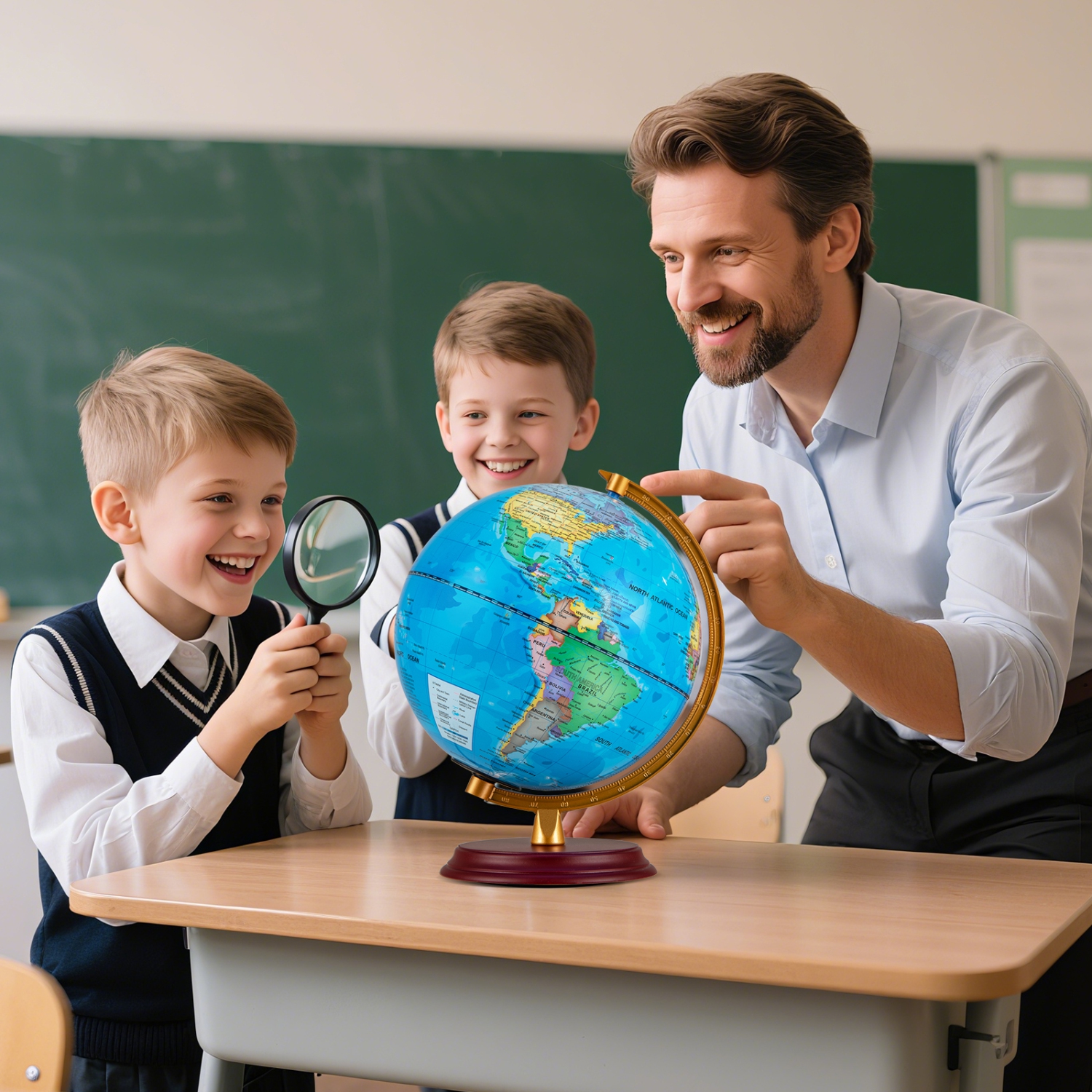 Gymax 8 Inch Illuminated World Globe Night Light up Globe Lamp Wooden Stand & HD Map