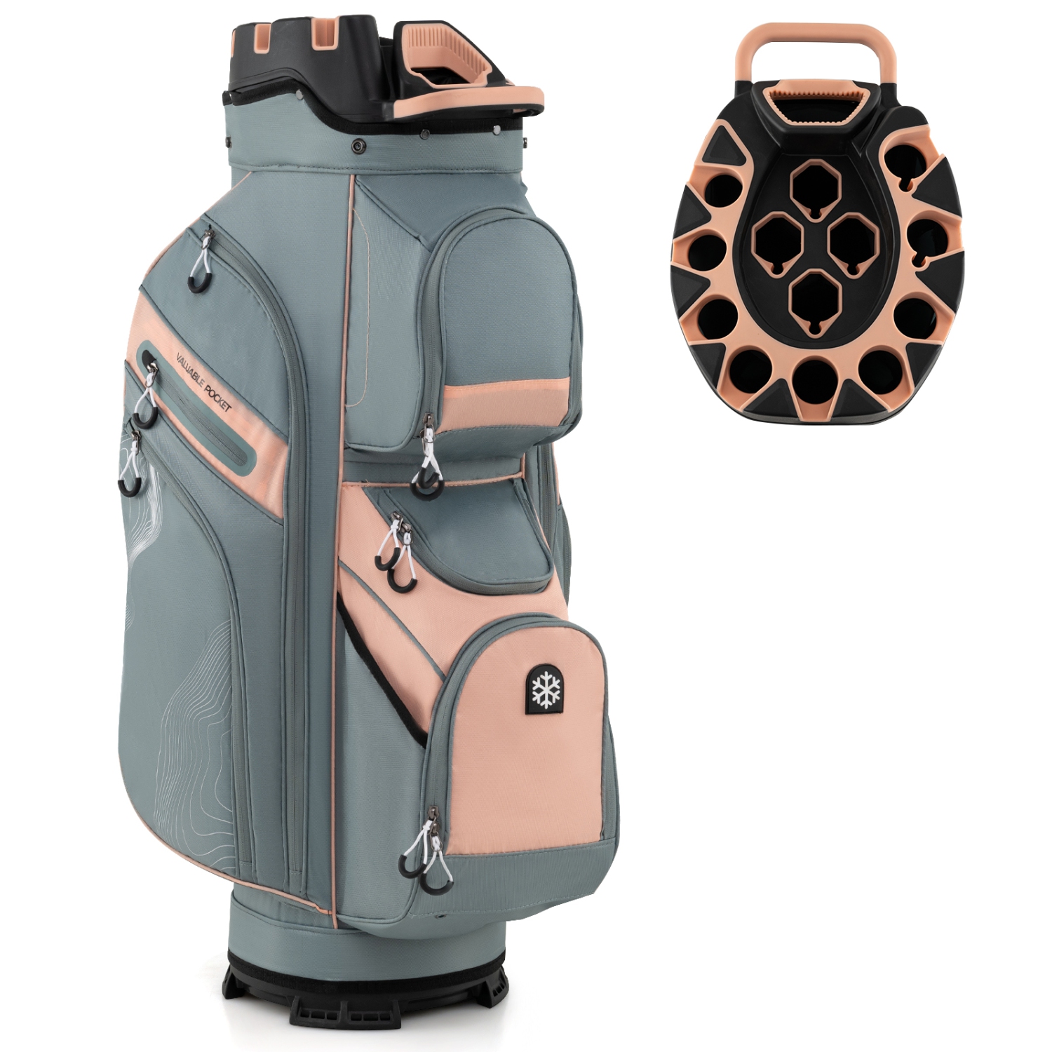 Gymax Golf Cart Bag Molded Lock Top Golf Bag w/14-Way Full Length Dividers 11 Pockets