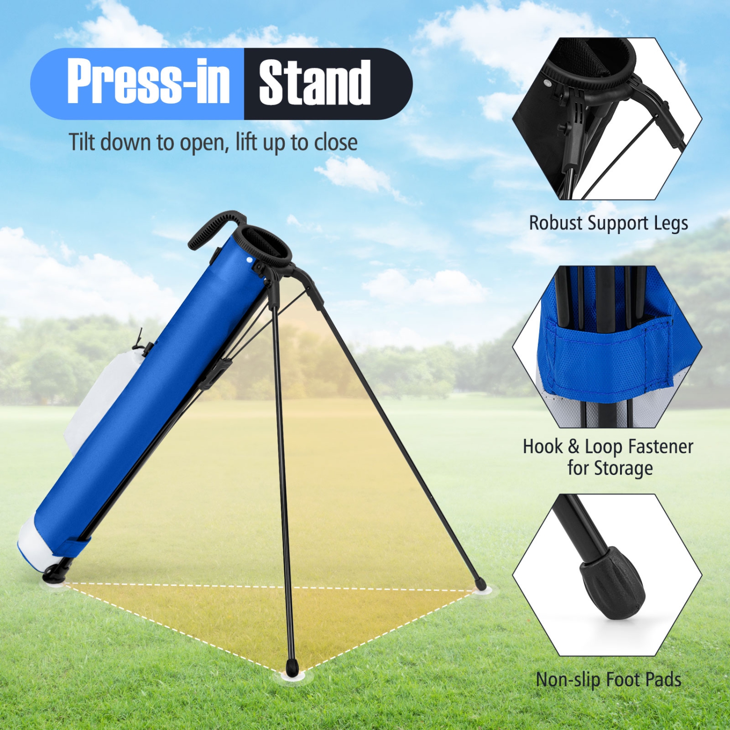 Gymax Lightweight Golf Stand Bag Par 3 & Executive Courses Carry Bag Shoulder Strap