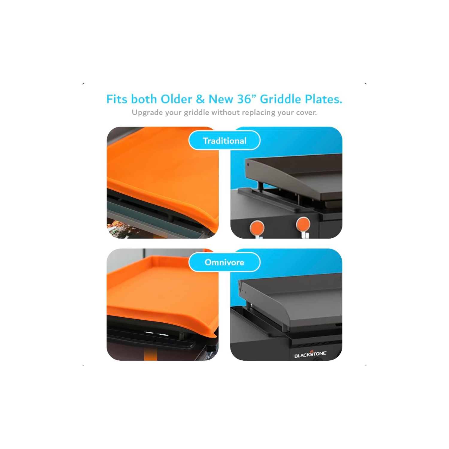 TUDIA Silicone Griddle Cover for Blackstone Omnivore Heavy Duty 36 Inch - Orange