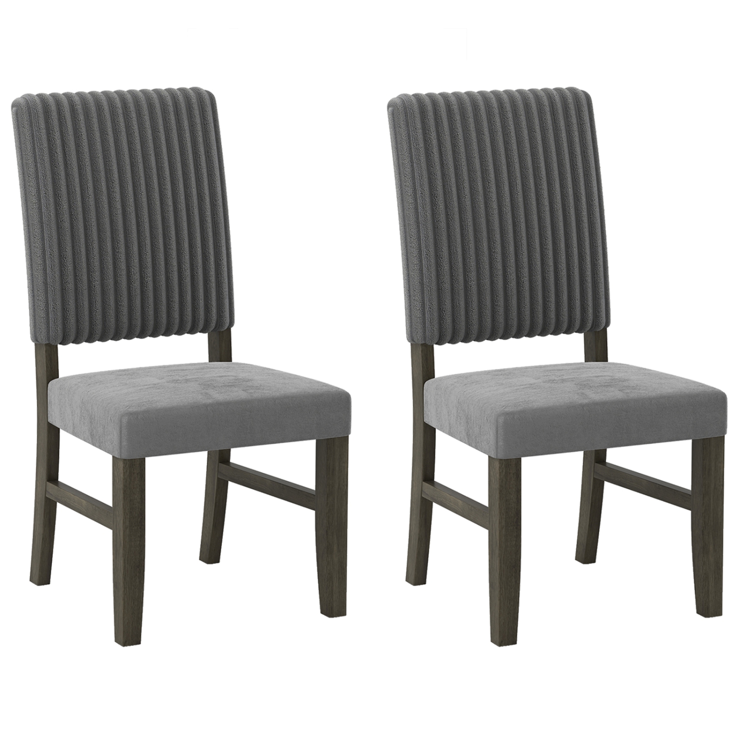 Gymax Dining Chair Set of 2 Mid-Century Modern Velvet Fabric Upholstered Chairs