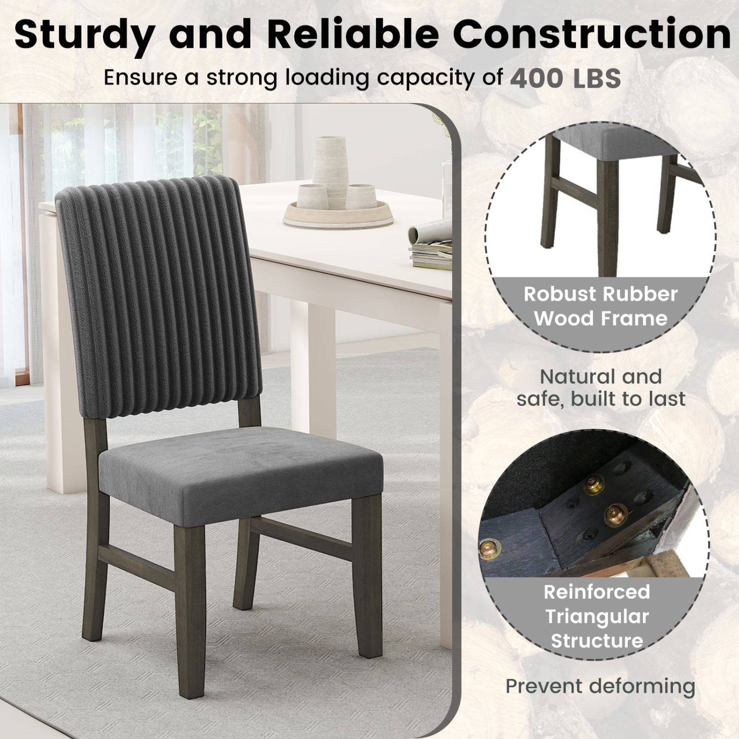 Gymax Dining Chair Set of 2 Mid-Century Modern Velvet Fabric Upholstered Chairs