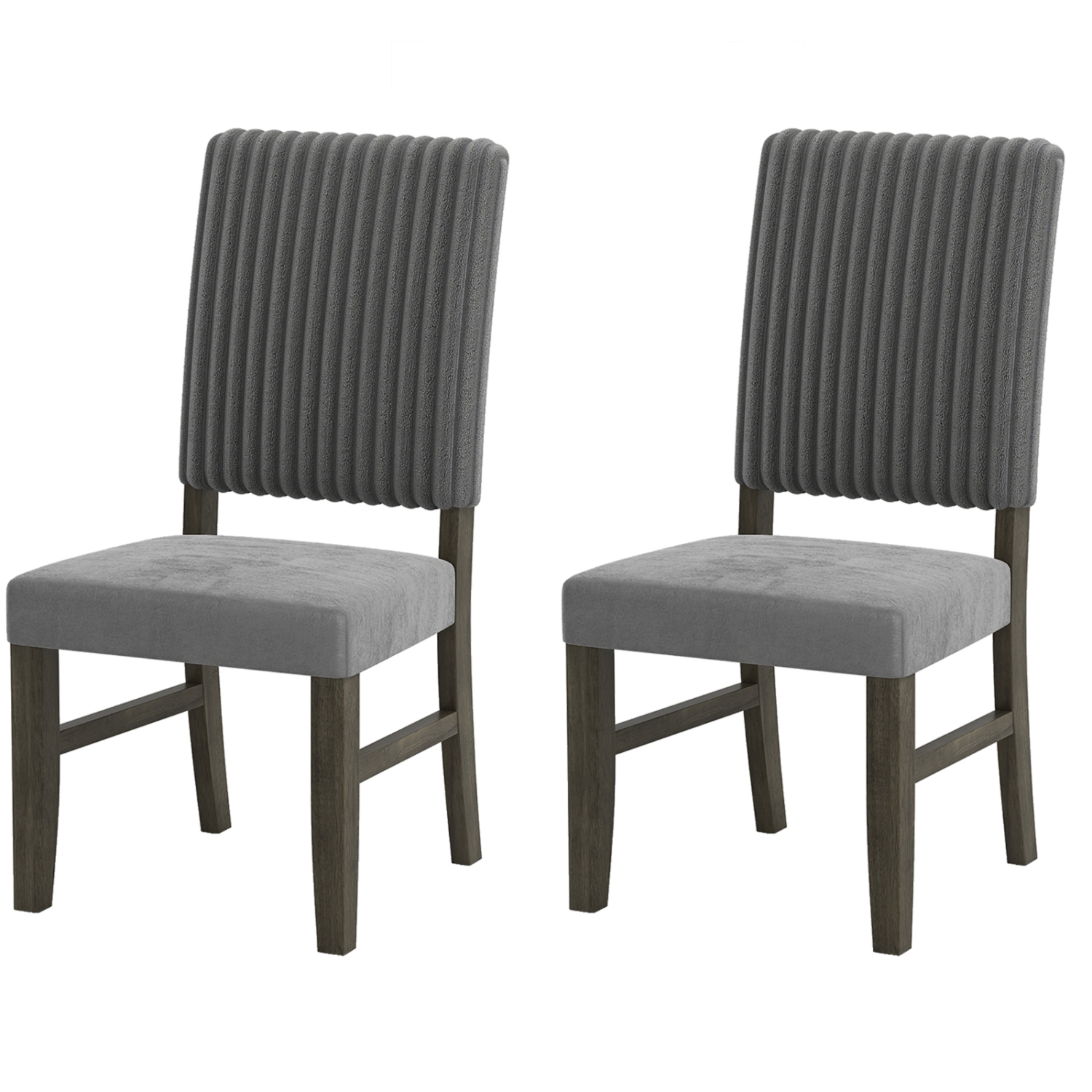 Gymax Dining Chair Set of 2 Mid-Century Modern Velvet Fabric Upholstered Chairs