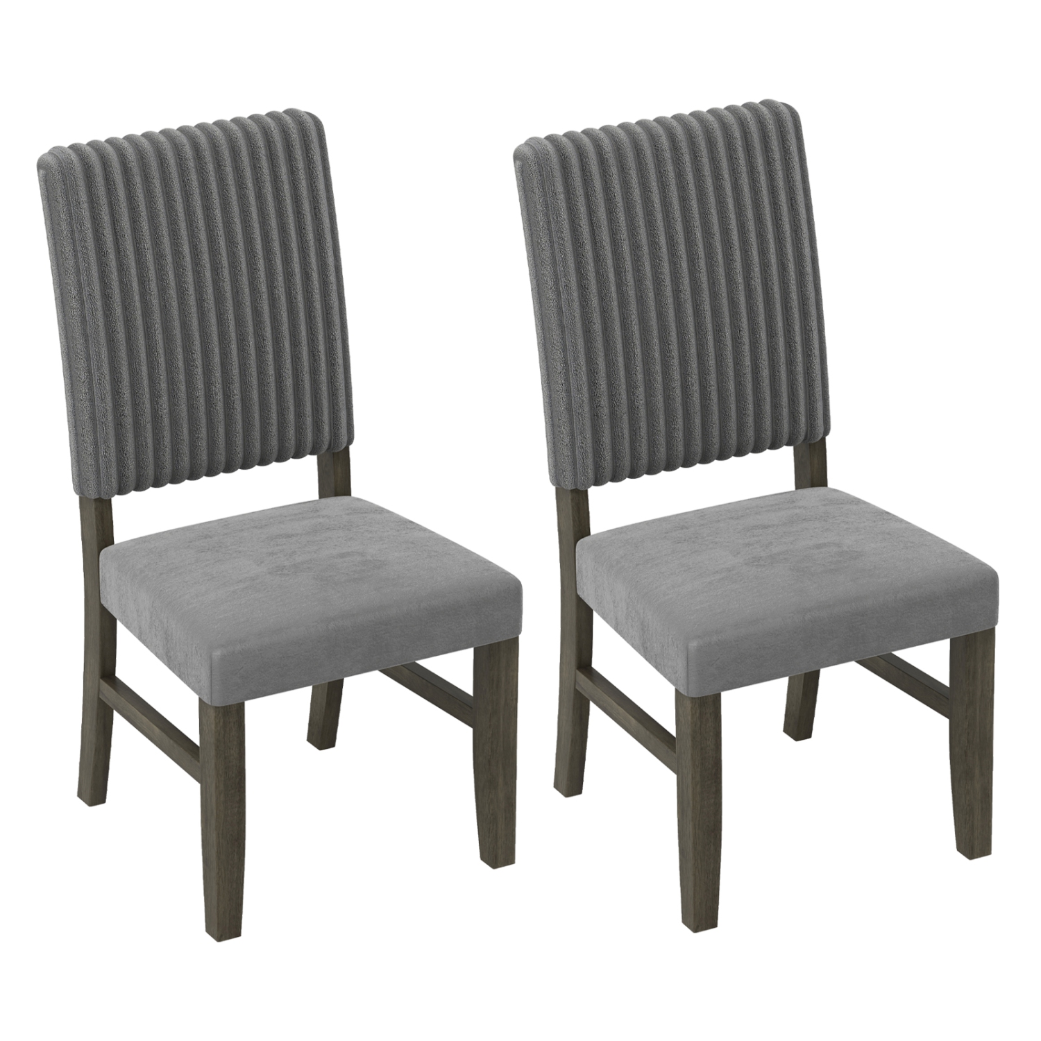 Gymax Dining Chair Set of 2 Mid-Century Modern Velvet Fabric Upholstered Chairs