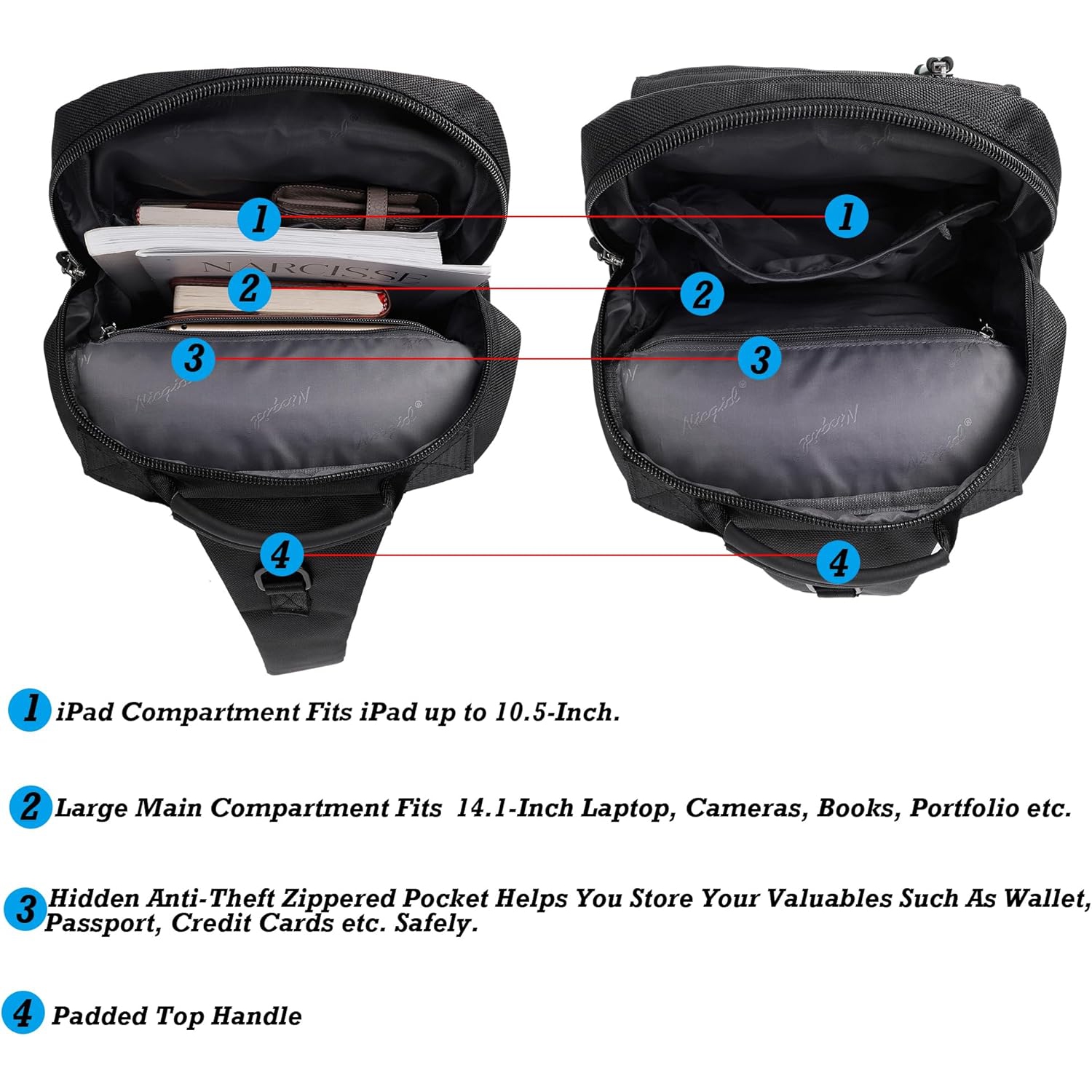 Sling Bags Chest Shoulder Backpacks, 13.3'' Laptop Backpack Crossbody Messenger Bag Travel Outdoor Men Women