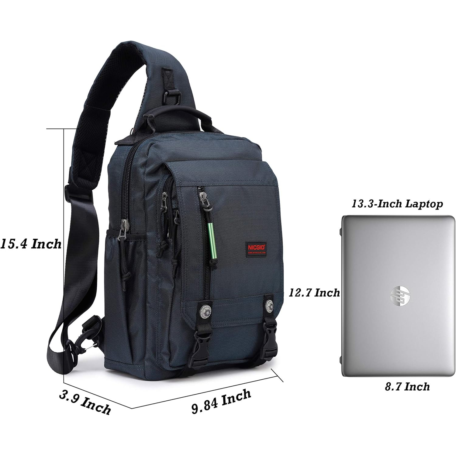 Sling Bags Chest Shoulder Backpacks, 13.3'' Laptop Backpack Crossbody Messenger Bag Travel Outdoor Men Women