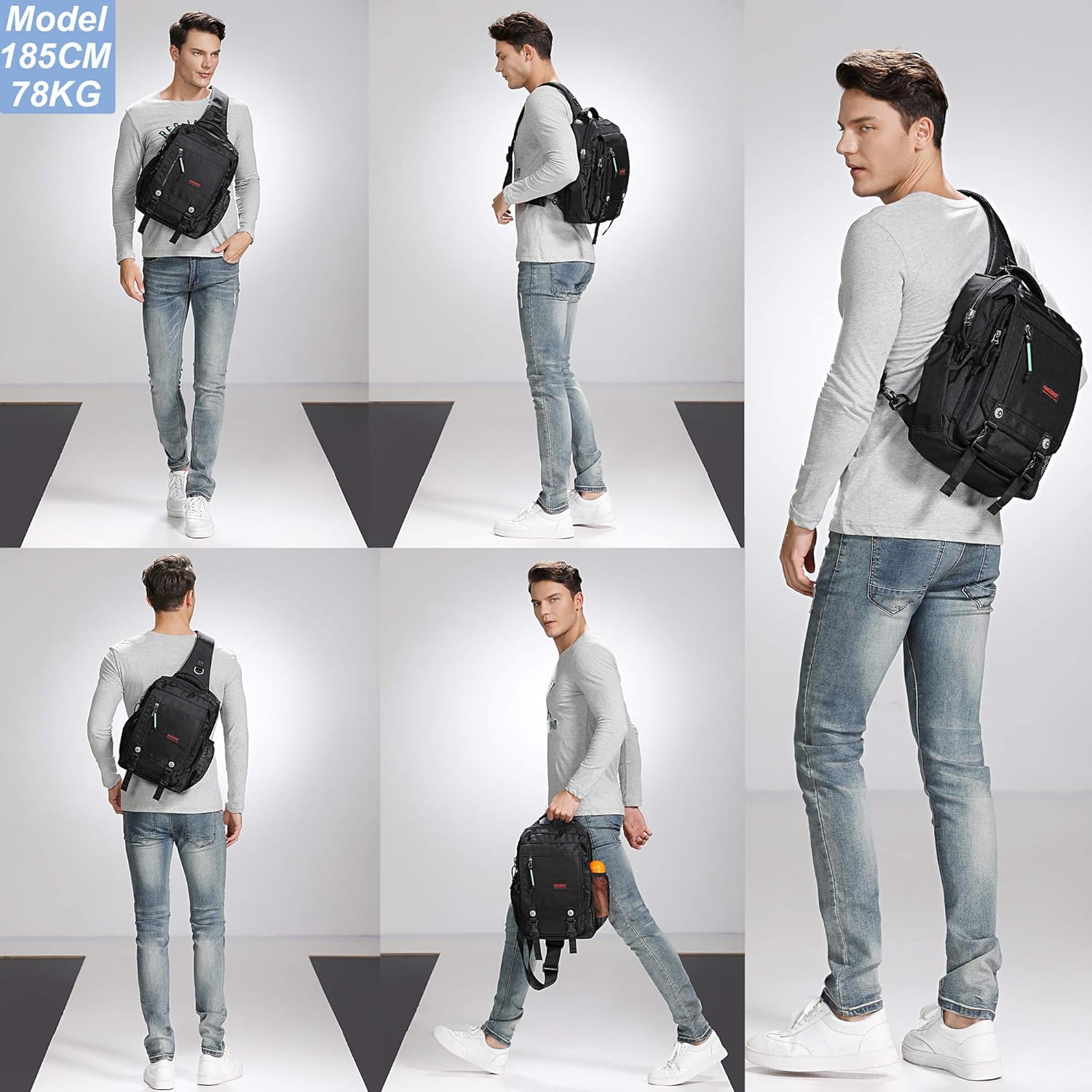 Sling Bags Chest Shoulder Backpacks, 13.3'' Laptop Backpack Crossbody Messenger Bag Travel Outdoor Men Women