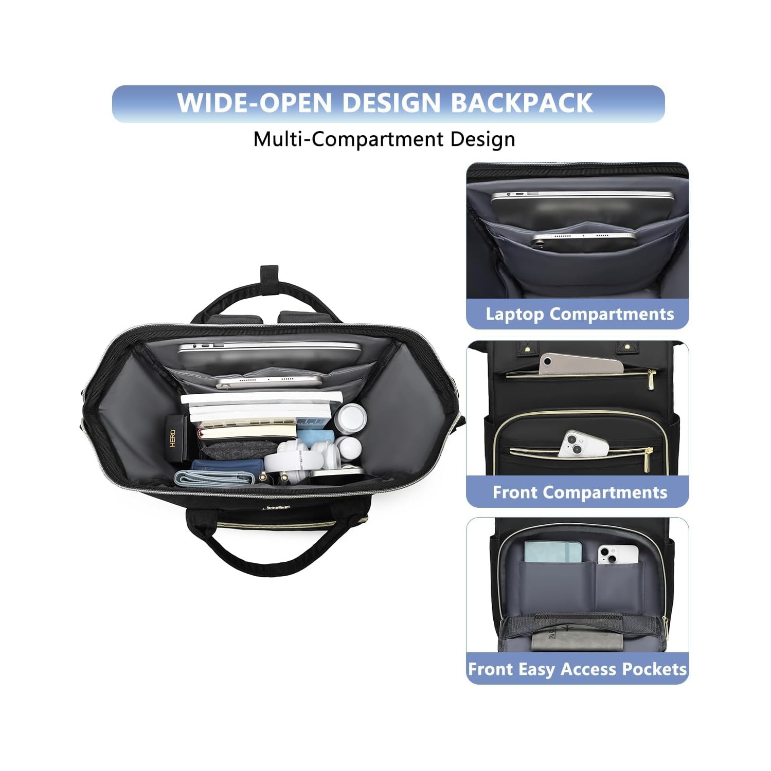 Women Laptop Backpack Teacher Bags: 17.3 Inch Nurse Computer Backpack with USB Port Work Bag Stylish Travel Daypack Bookbag Waterproof for Business