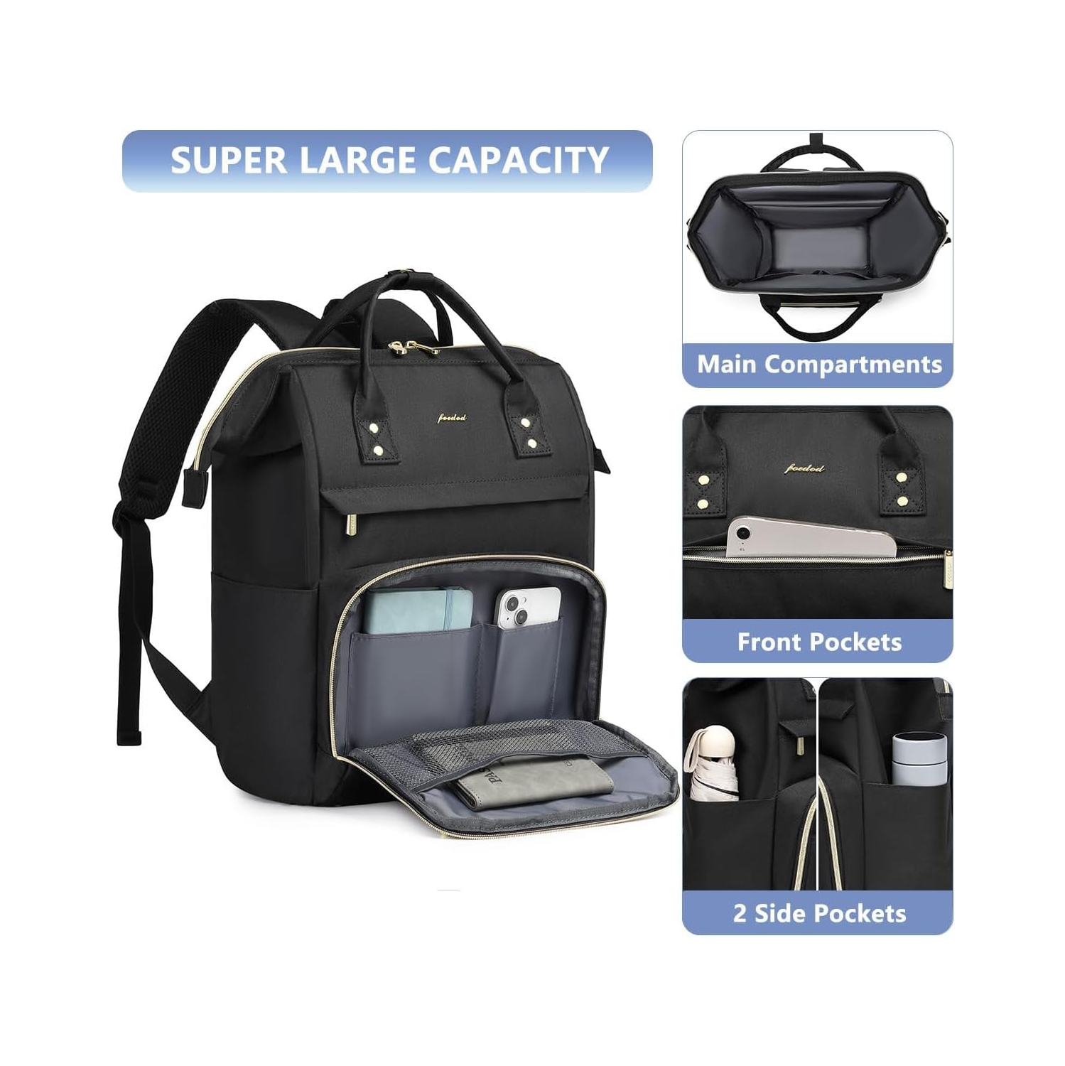 Women Laptop Backpack Teacher Bags: 17.3 Inch Nurse Computer Backpack with USB Port Work Bag Stylish Travel Daypack Bookbag Waterproof for Business