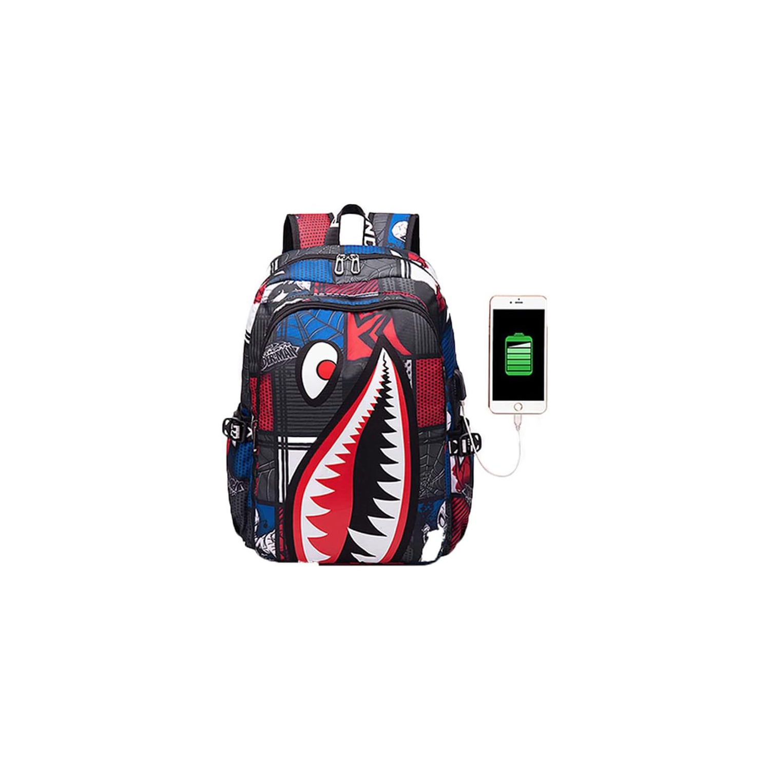 Boys' backpack School Backpack,Stylish backpack with USB port.Laptop Backpack can hold 15.6in Notebook