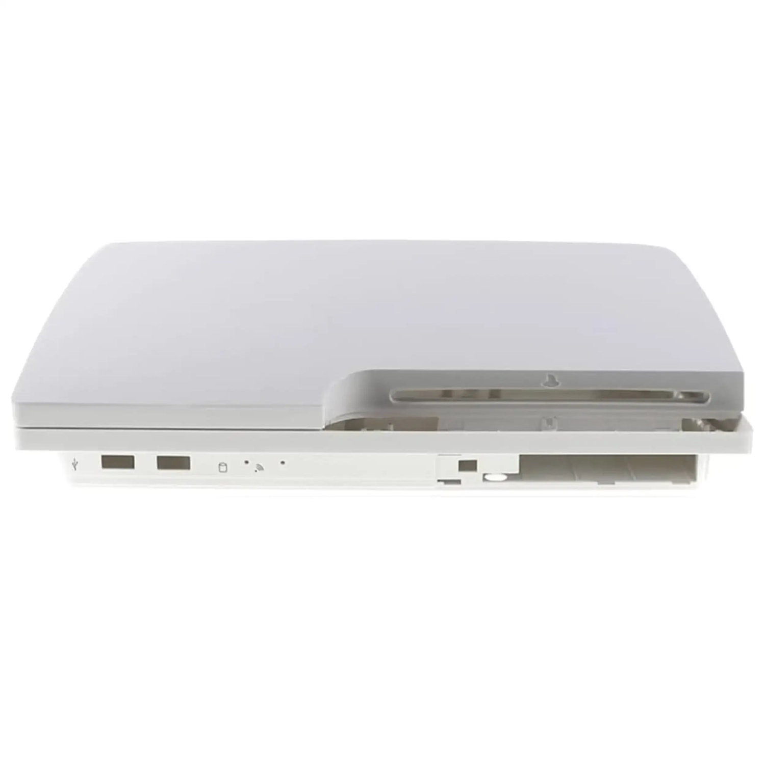 Boîtier supérieur et inférieur compatible avec la PlayStation 3 Slim (blanc)
