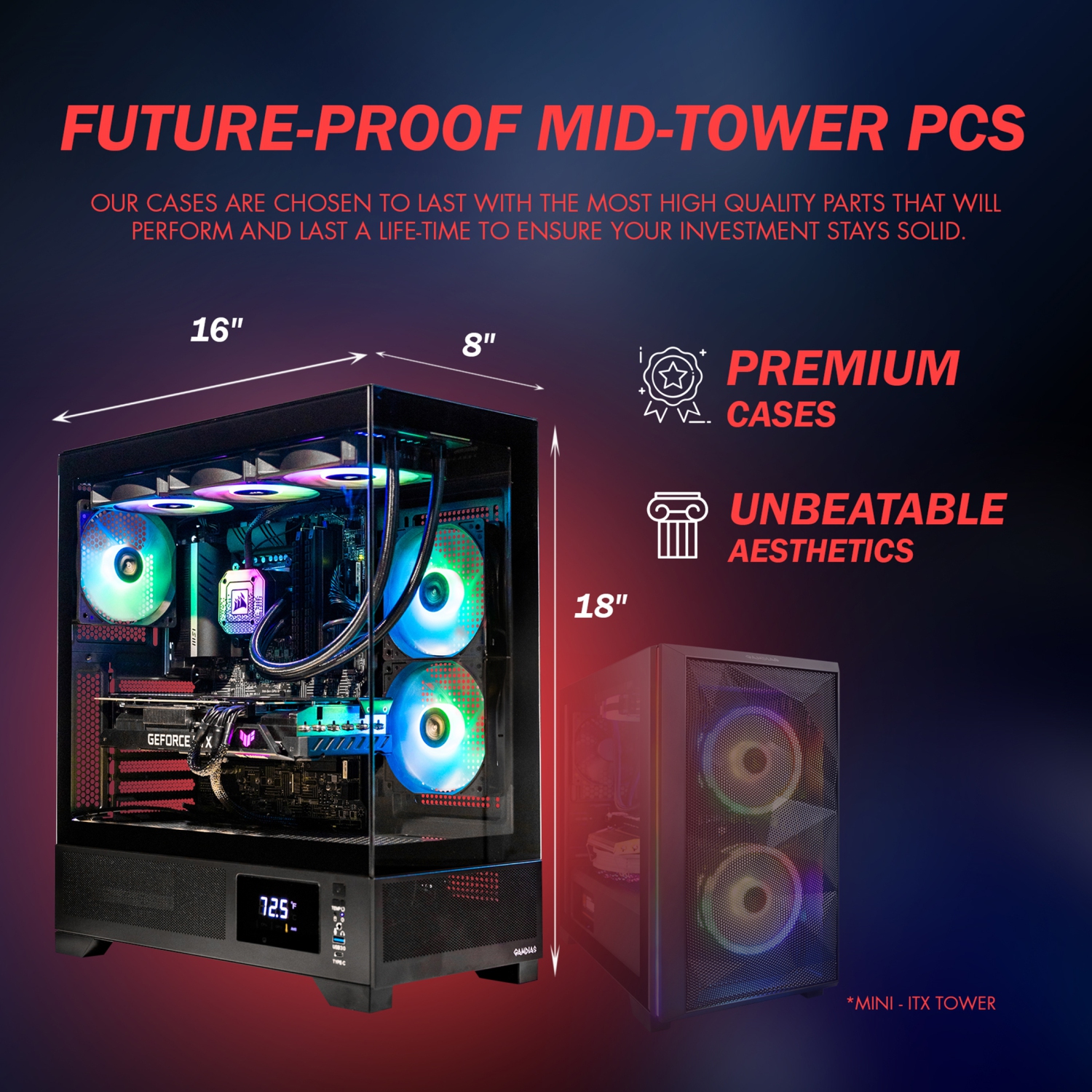 Gigatech Gaming Omega 3 Gaming PC Desktop - Intel Core Ultra 7 265K 5.5GHz 20-Core CPU, NVIDIA RTX 5070 GPU, 32GB DDR5 6000MHz, 1TB SSD + 2TB HDD,