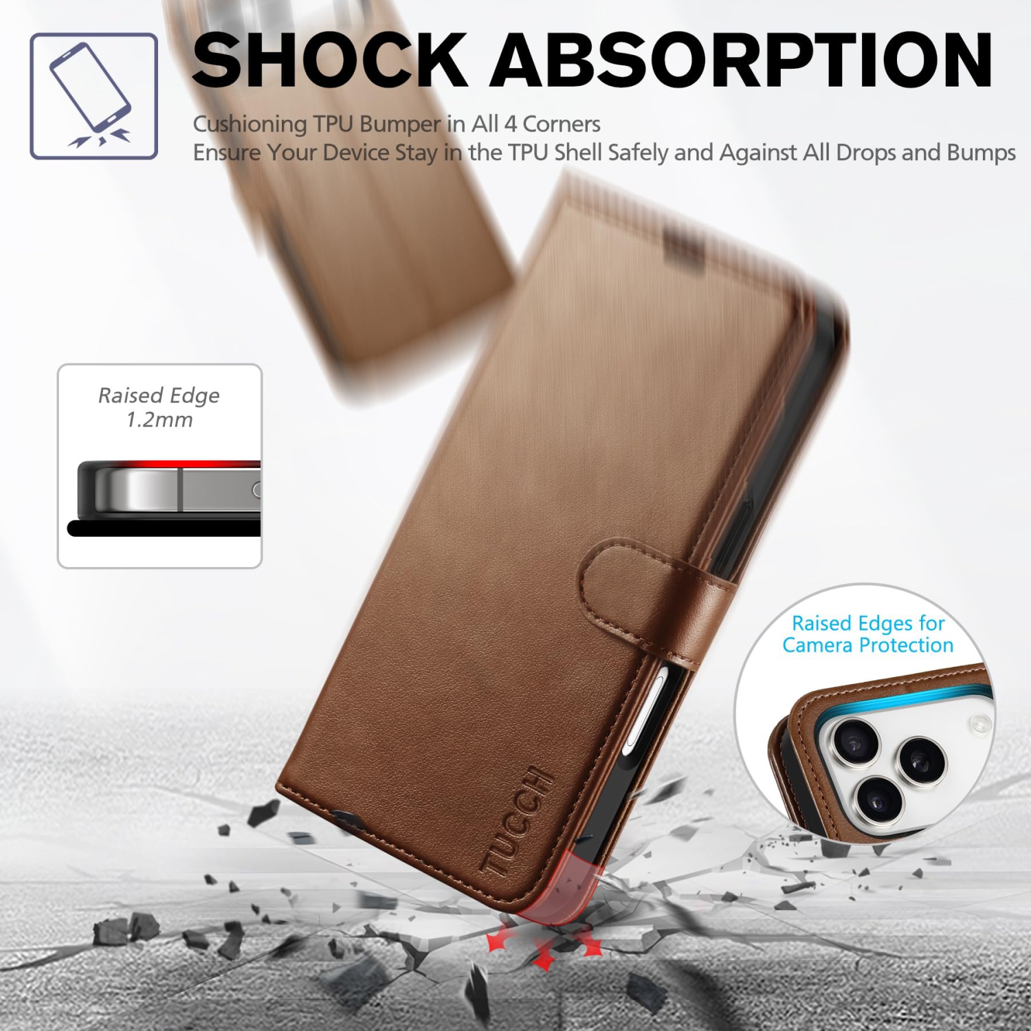 Wallet Case Compatible with iPhone 17 Pro 2025, 4 Card Slots | RFID Blocking | Stand | PU Leather | Magnetic Closure | Protective Flip Folio Cover |