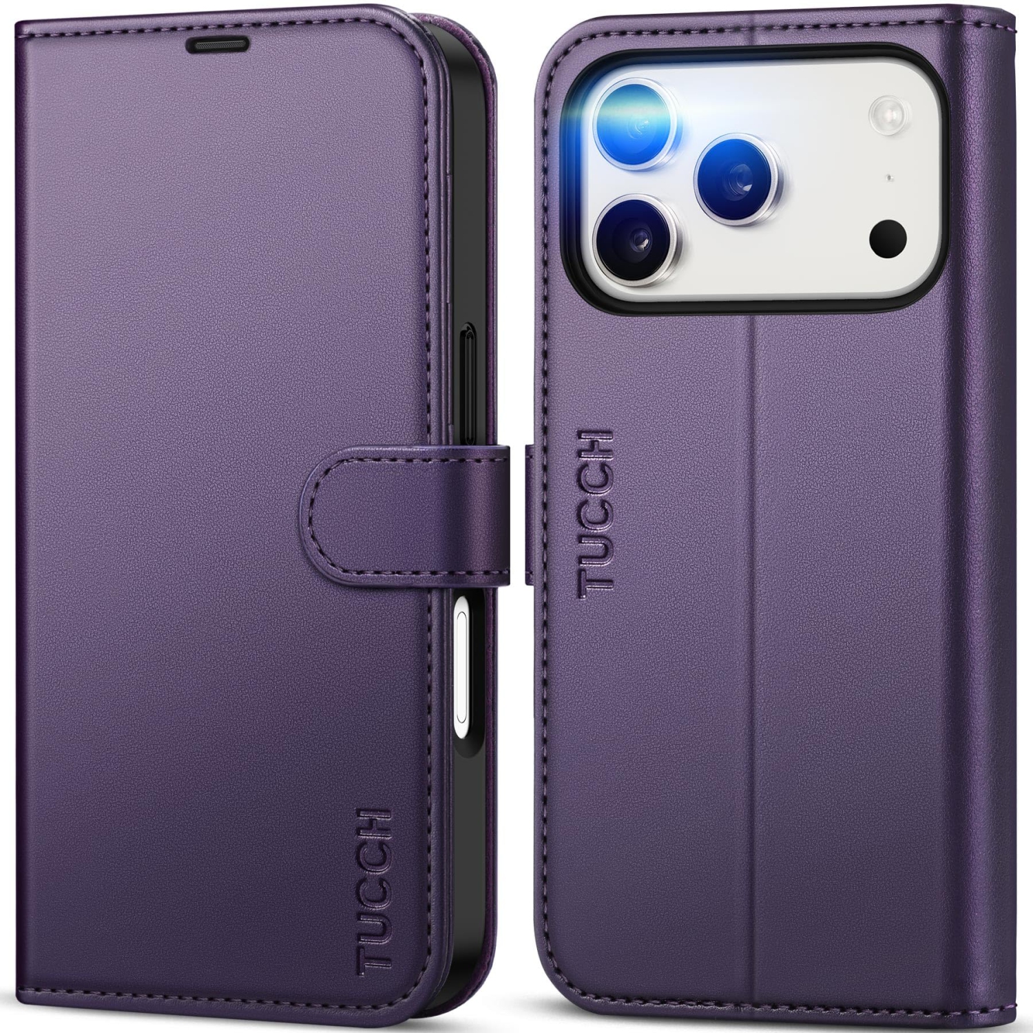 Wallet Case Compatible with iPhone 17 Pro 2025, Stand | RFID Blocking | 4 Card Holder | TPU Shockproof Inner Shell | PU Leather | Magnetic Closure