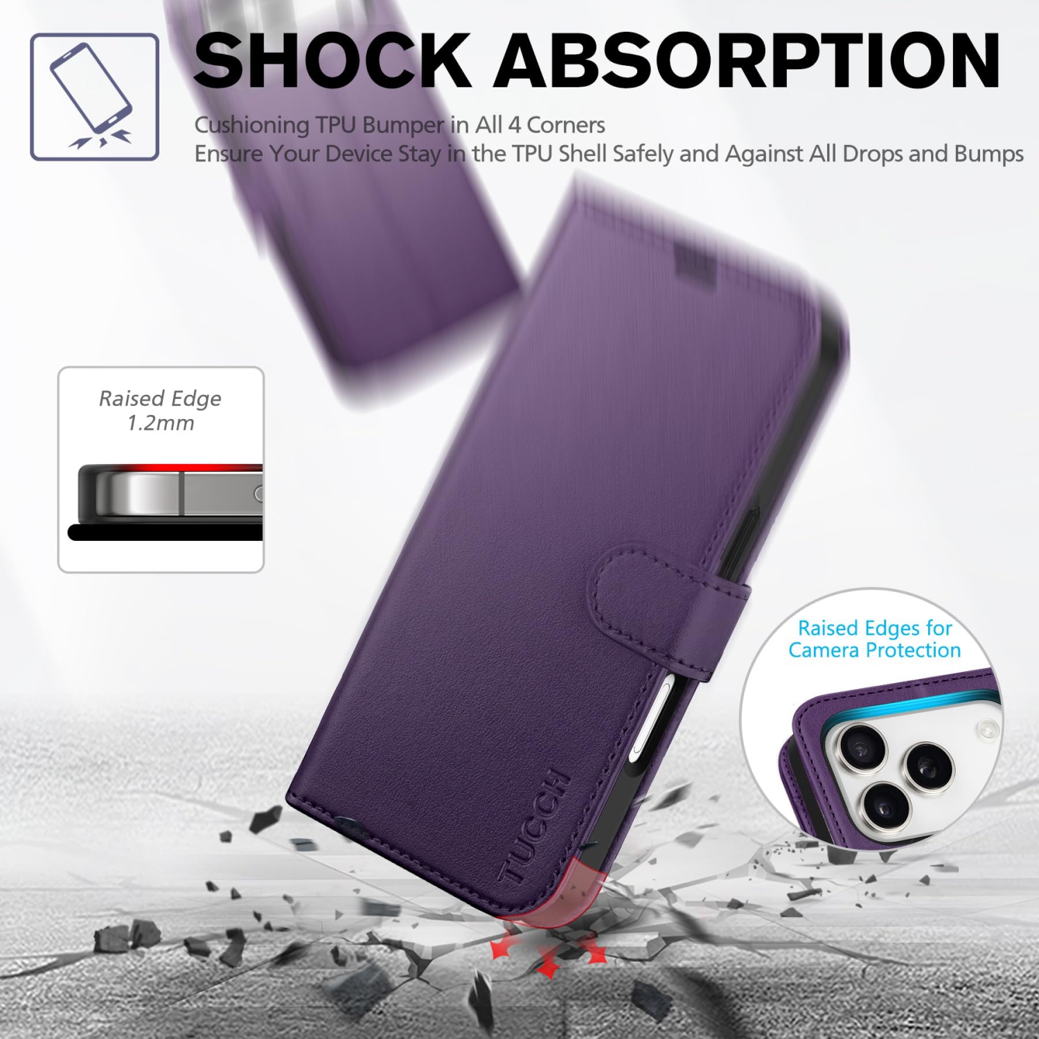 Wallet Case Compatible with iPhone 17 Pro 2025, Stand | RFID Blocking | 4 Card Holder | TPU Shockproof Inner Shell | PU Leather | Magnetic Closure