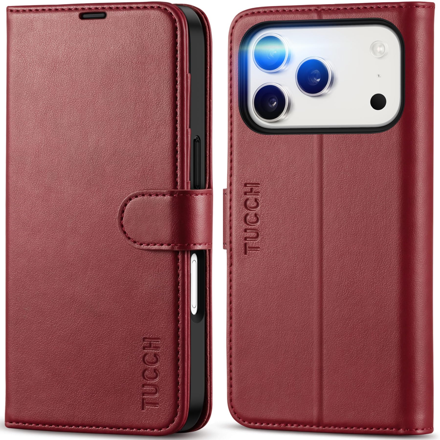 Wallet Case Compatible with iPhone 17 Pro 2025, Stand | RFID Blocking | 4 Card Holders | TPU Shockproof Inner Shell | PU Leather | Magnetic Closure