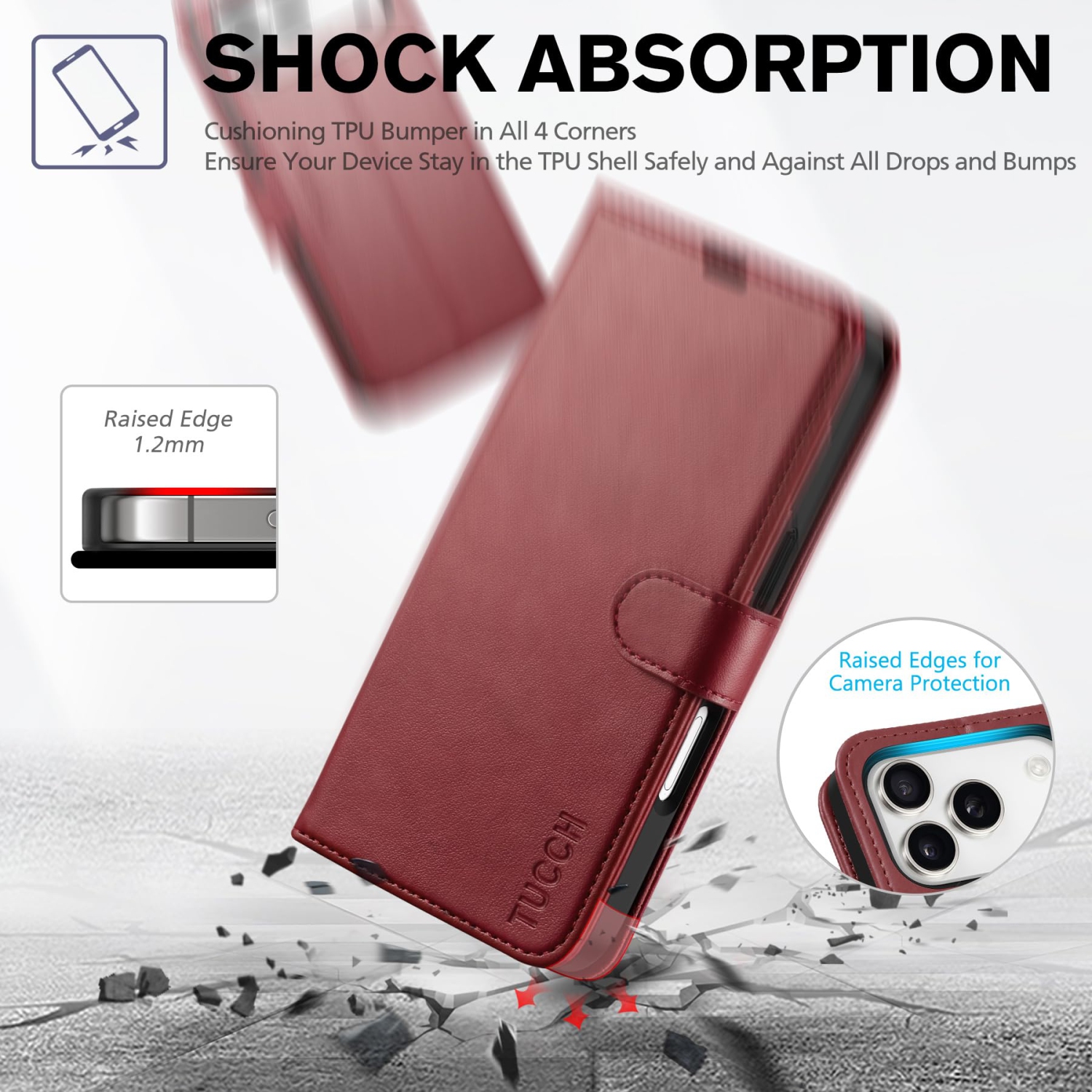 Wallet Case Compatible with iPhone 17 Pro 2025, Stand | RFID Blocking | 4 Card Holders | TPU Shockproof Inner Shell | PU Leather | Magnetic Closure
