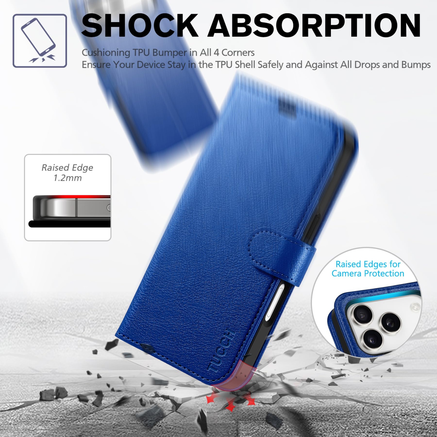 Wallet Case Compatible with iPhone 17 Pro 2025, Stand | RFID Blocking | 4 Card Slots | PU Leather | Magnetic Closure Folio Protective Cover | TPU