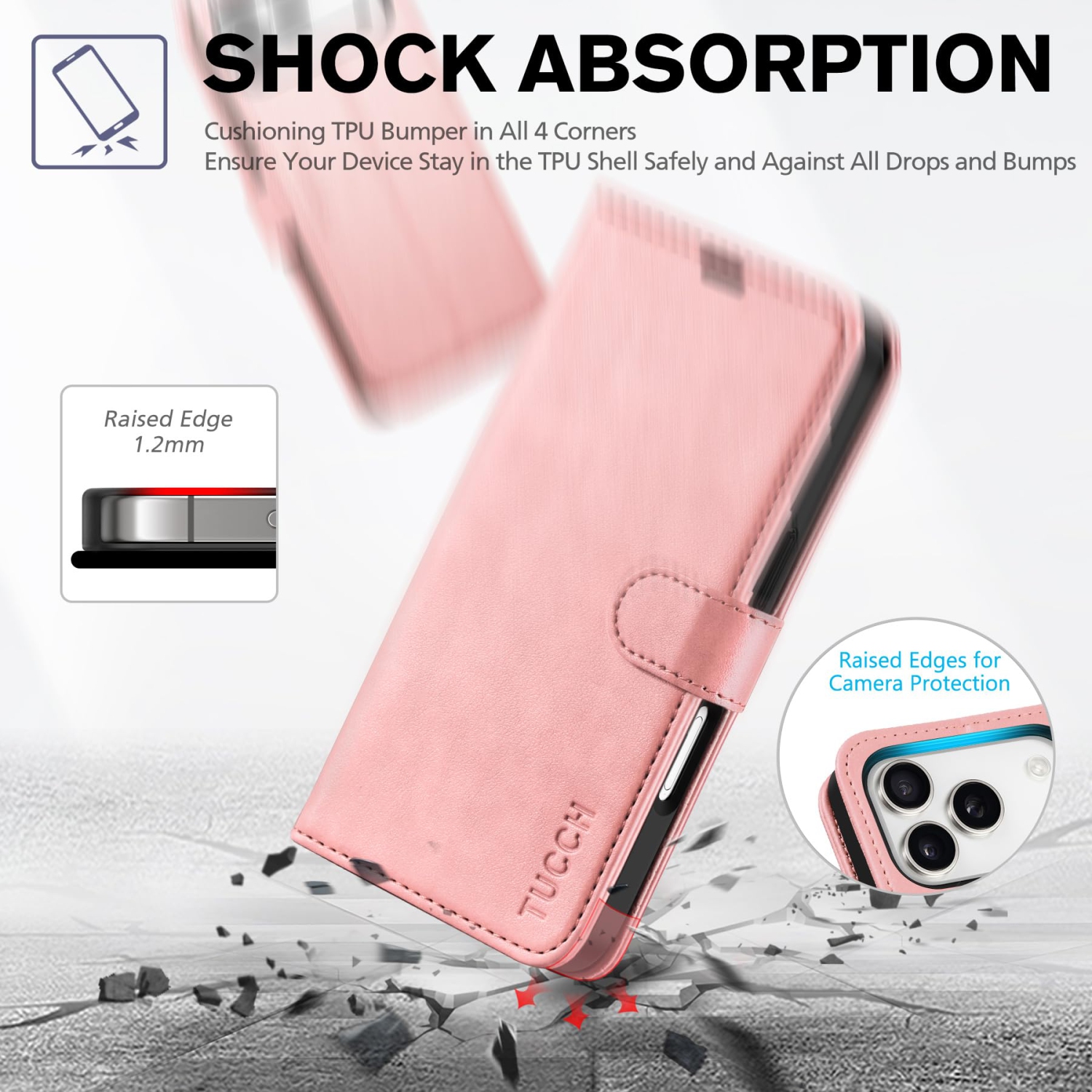Wallet Compatible with iPhone 17 Pro Stand | RFID Blocking | 4 Card Holder | PU Leather | Magnetic Closure Folio Protective Cover | TPU Shockproof