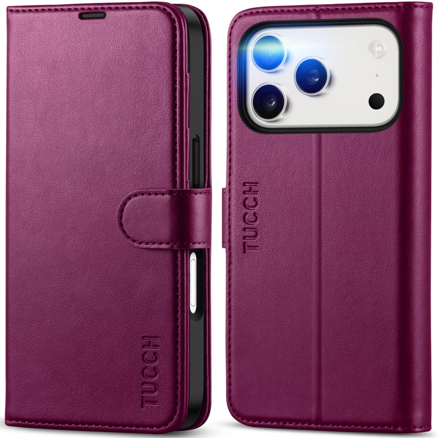 Wallet Case Compatible with iPhone 17 Pro RFID Blocking 4 Card Holders | Kickstand | PU Leather | Magnetic Closure | Protective Flip Folio Cover |