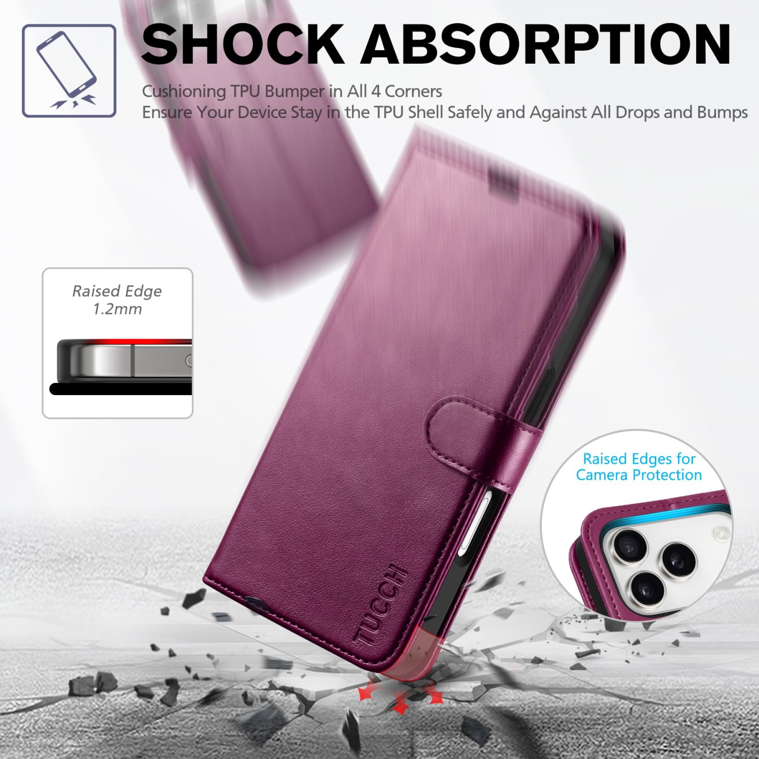 Wallet Case Compatible with iPhone 17 Pro RFID Blocking 4 Card Holders | Kickstand | PU Leather | Magnetic Closure | Protective Flip Folio Cover |