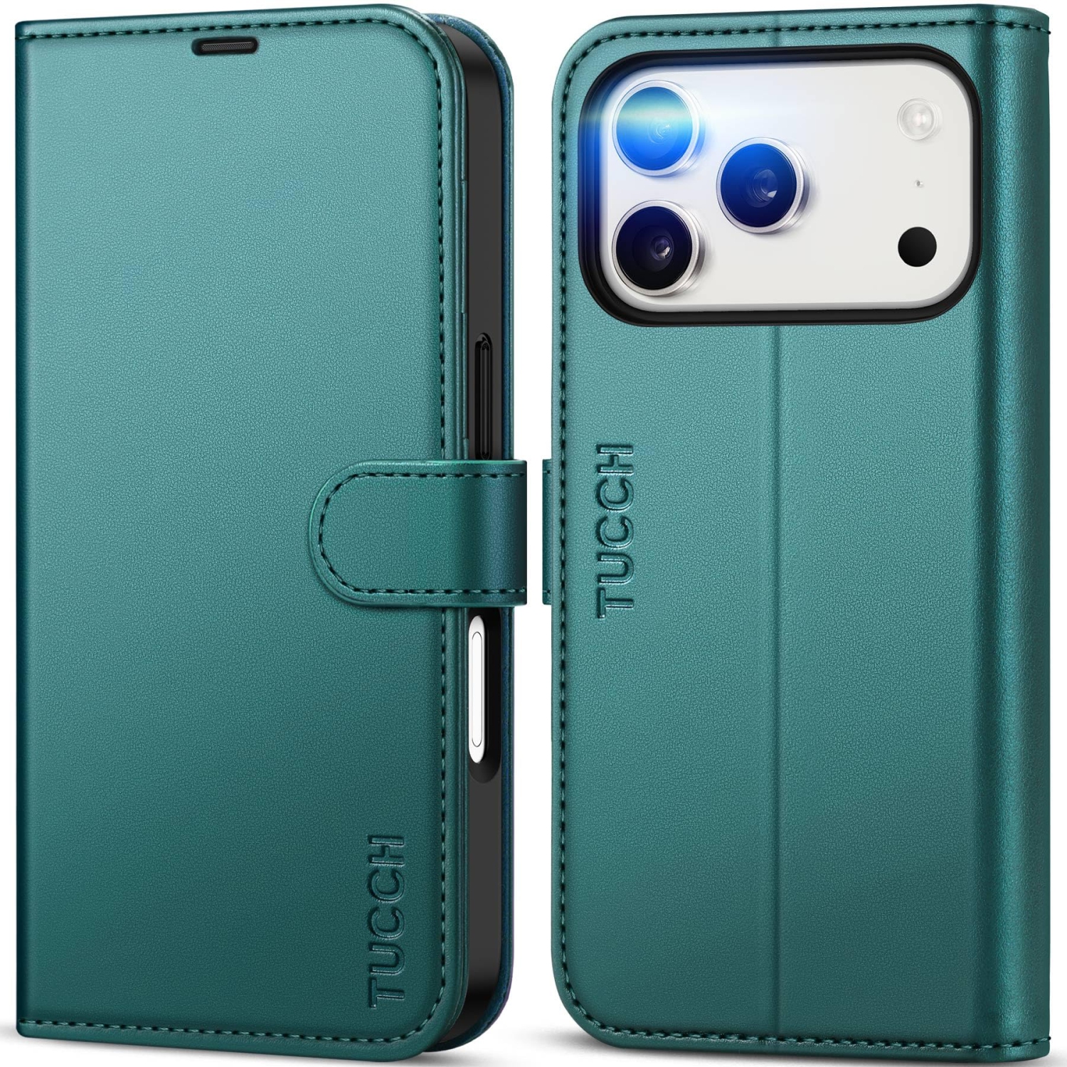 Wallet Case Compatible with iPhone 17 Pro 2025, 4 Card Holders | RFID Blocking | Stand | Shockproof TPU Shell | PU Leather | Magnetic Closure |