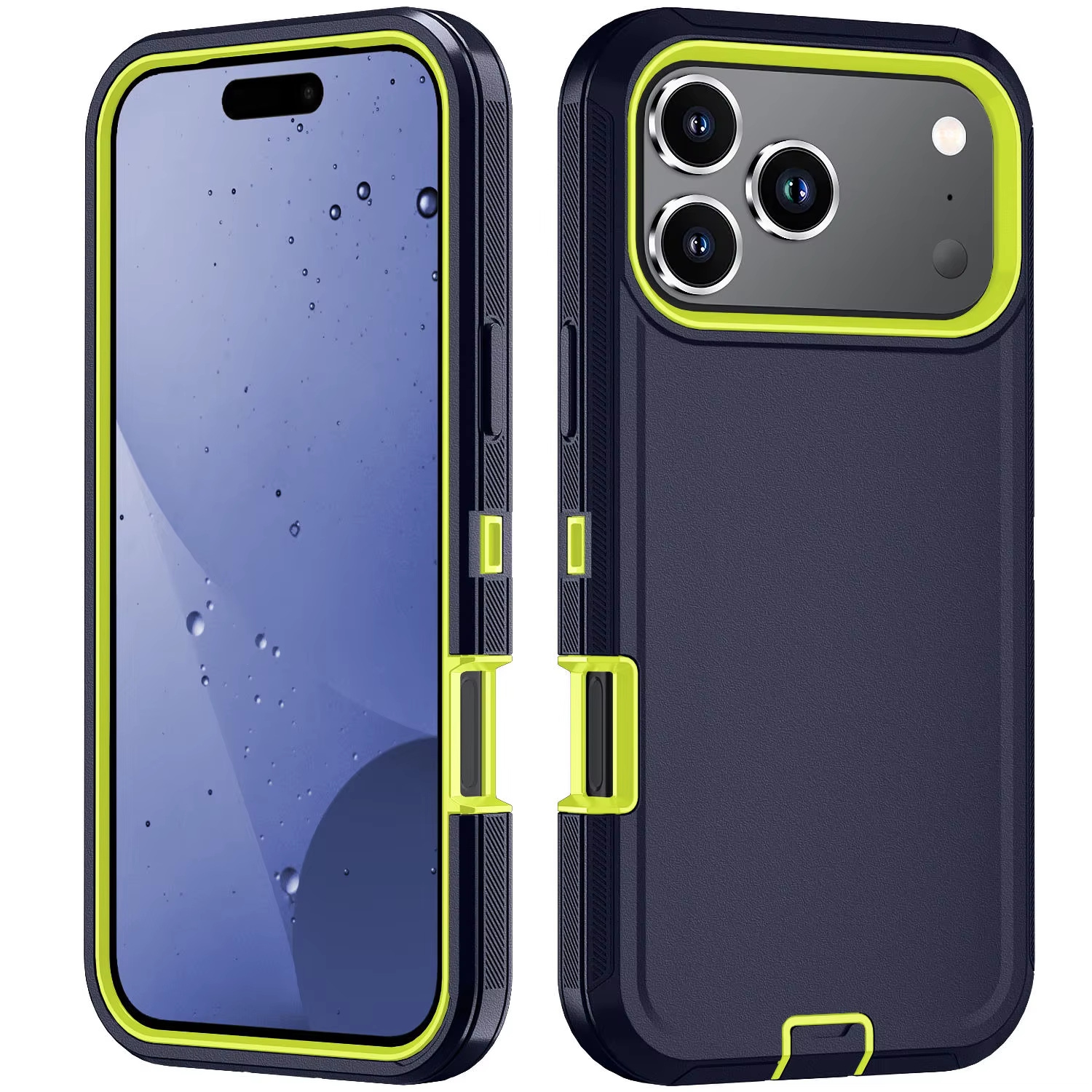 [CS] Triple 3 Layers Shockproof Heavy Duty Defender Hard Case for iPhone 17 Pro, Lime