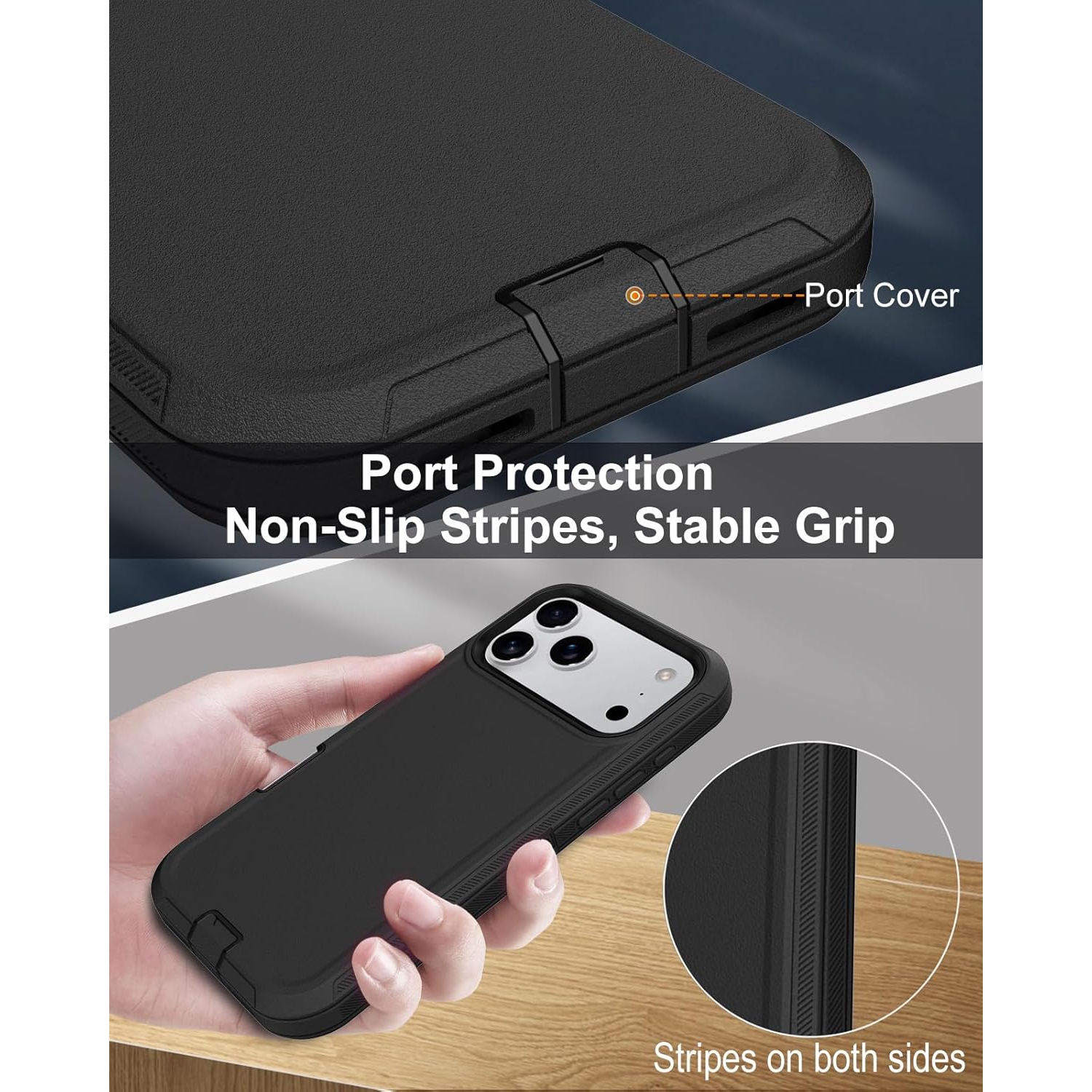 [CS] Triple 3 Layers Shockproof Heavy Duty Defender Hard Case for iPhone 17 Pro, Red