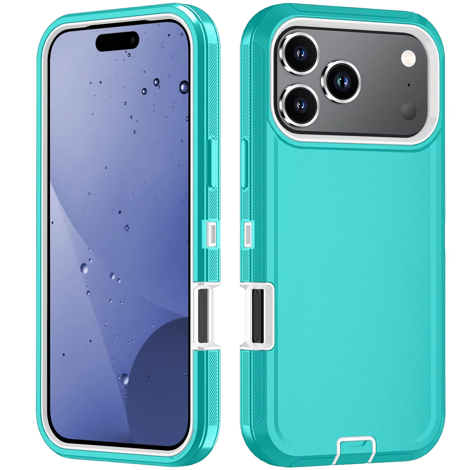 [CS] Triple 3 Layers Shockproof Heavy Duty Defender Hard Case for iPhone 17 Pro, Teal