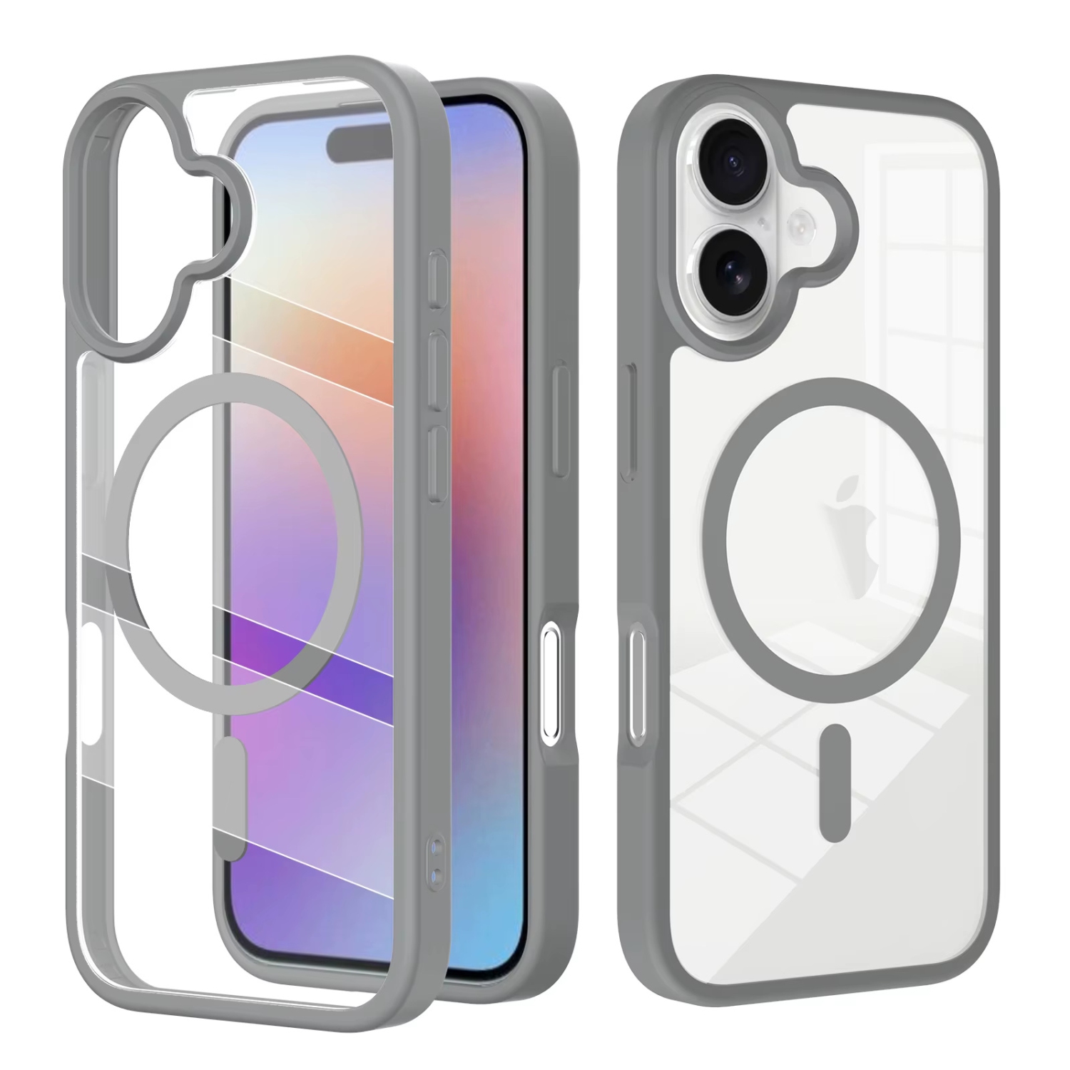 [CS] Transparent Hard PC Hybrid Magnetic MagSafe Case Cover for iPhone 17, Grey